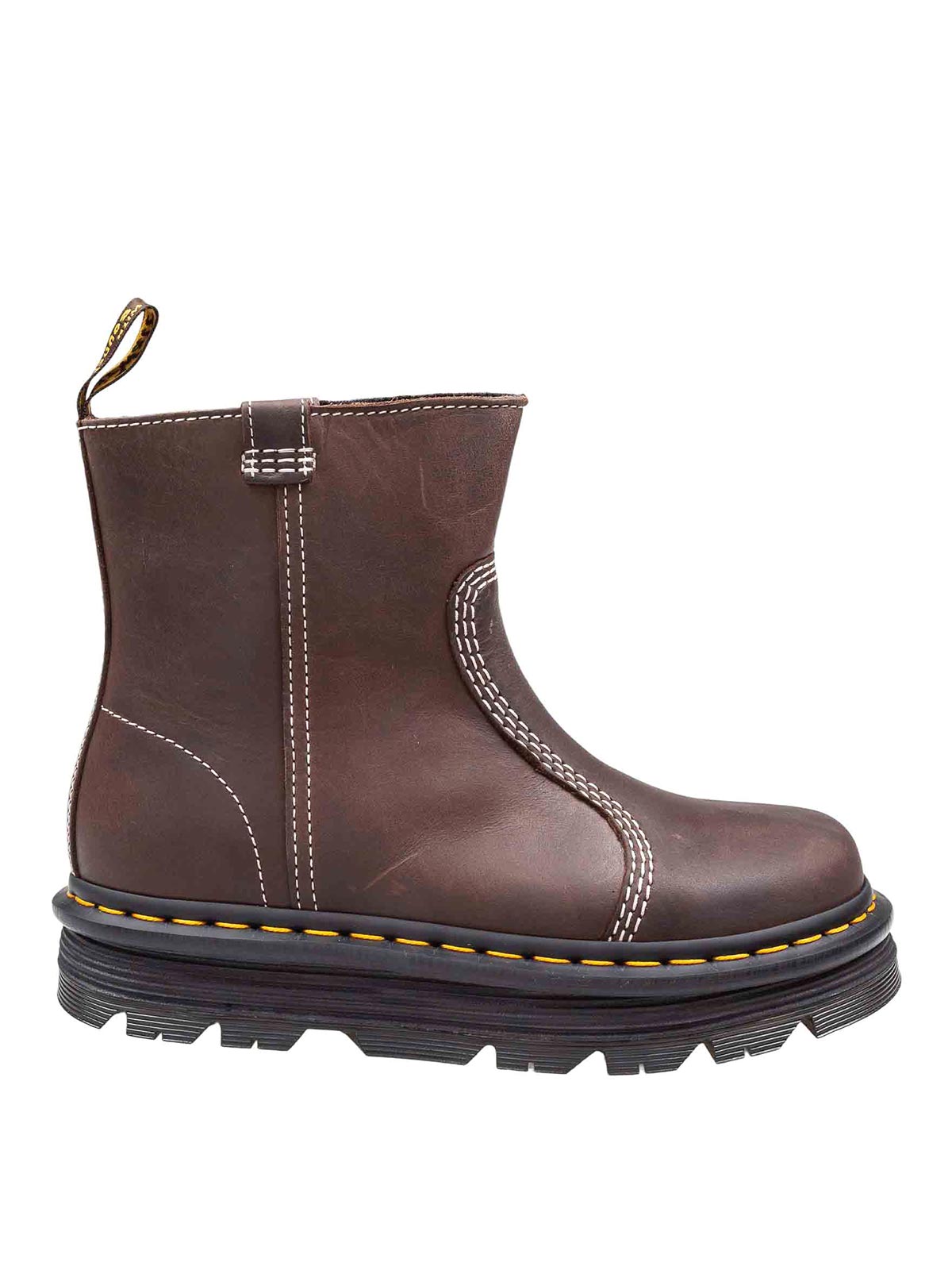 Zebzag Rigger Ankle Boot In Brown Leather 42662200 (DR.MARTENS / ブーツ ) | DR.MARTENS (ドクターマーチン)