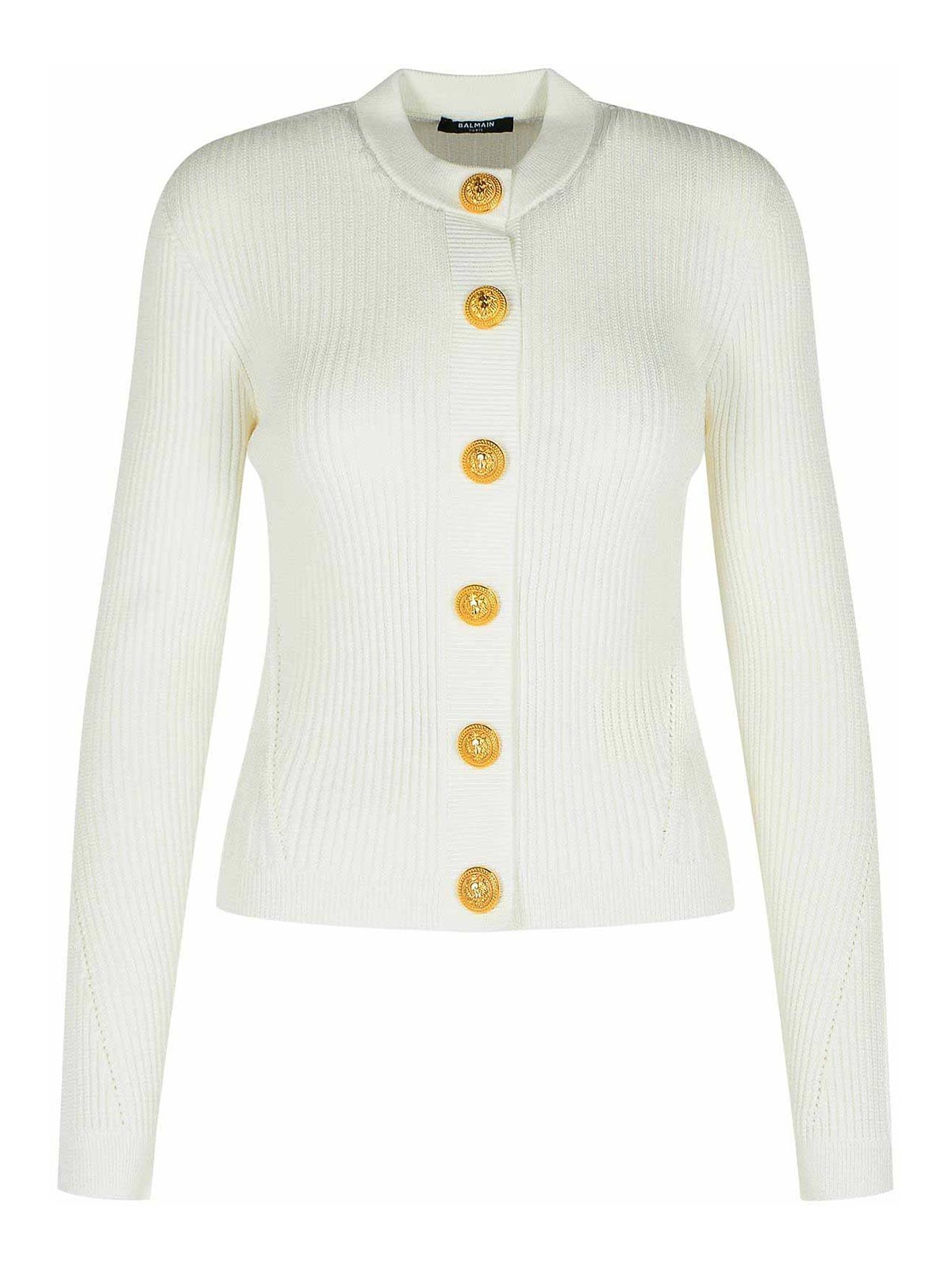 White Viscose Blend Sweater FF0KL191KJ150FA (Balmain / ニット・セーター・カーディガン ) | Balmain (バルマン)