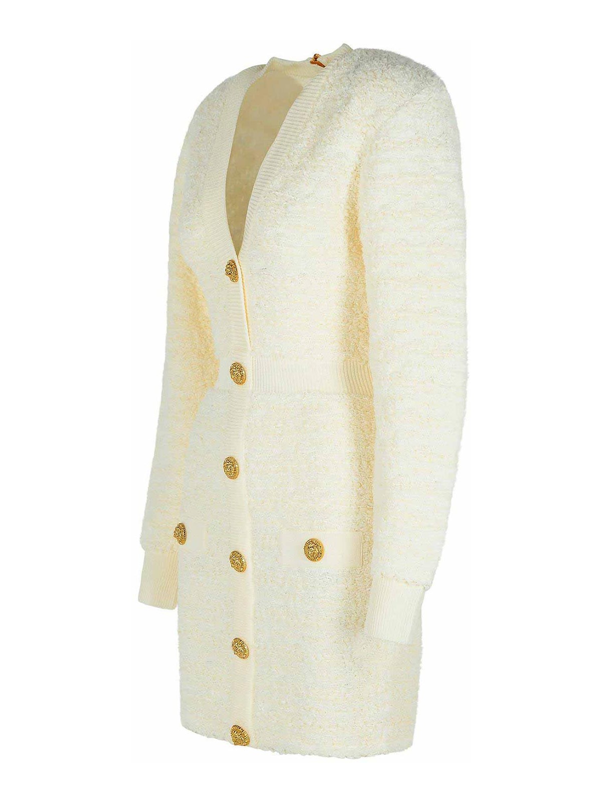 White Wool Blend Dress FF0R8890KJ160KA (Balmain / ワンピース・ドレス・オールインワン ) | Balmain (バルマン)(2)