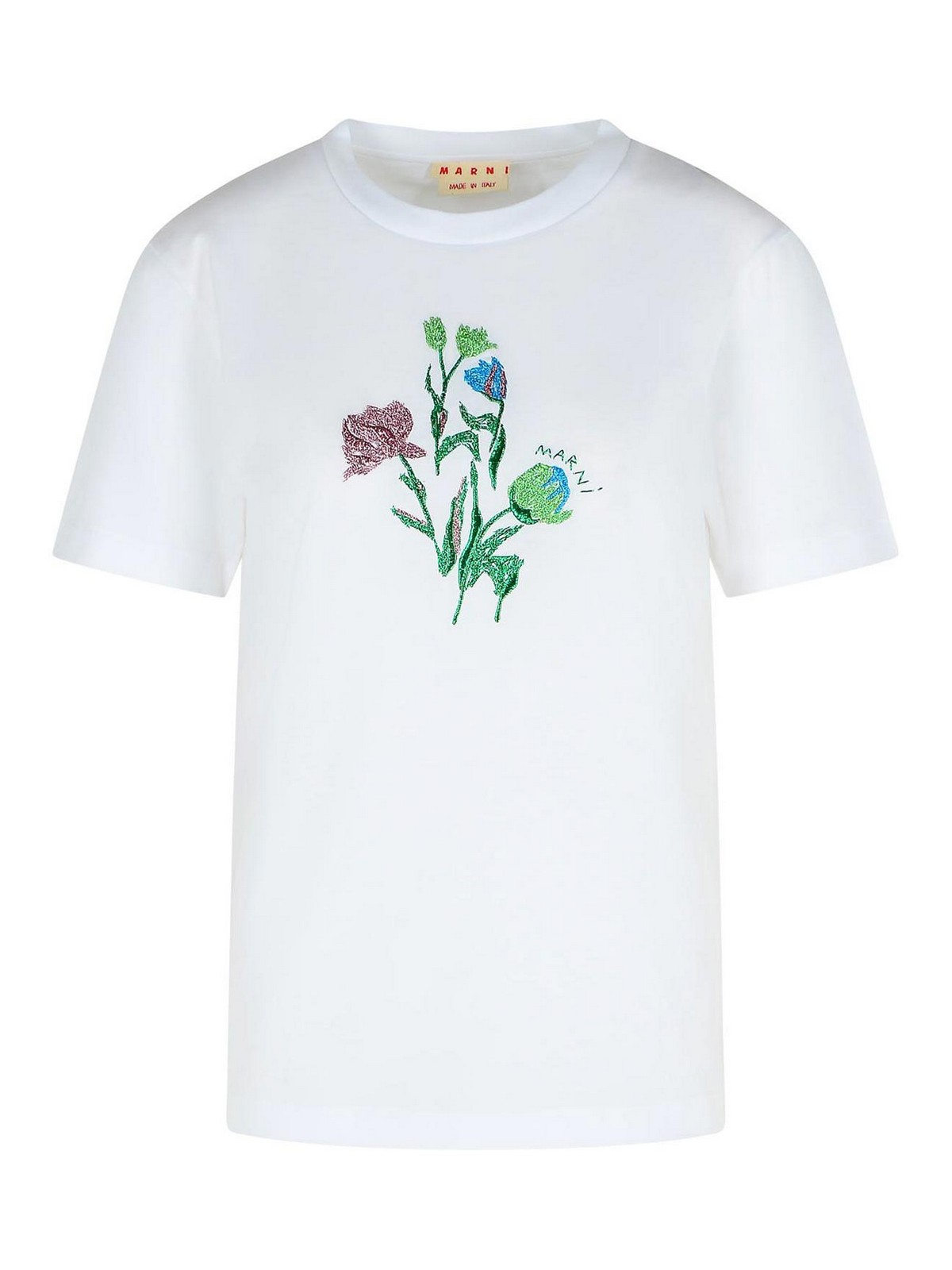 White Cotton T-Shirt THJE0293S2UTC44600W01 (Marni / Tシャツ・カットソー ) | Marni (マルニ)