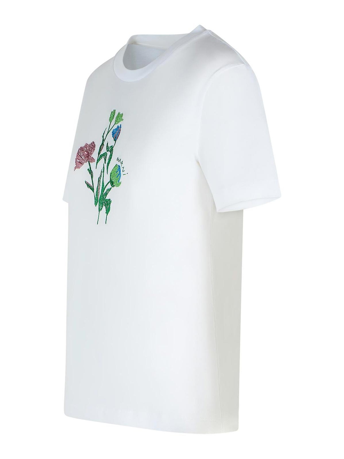 White Cotton T-Shirt THJE0293S2UTC44600W01 (Marni / Tシャツ・カットソー ) | Marni (マルニ)(2)