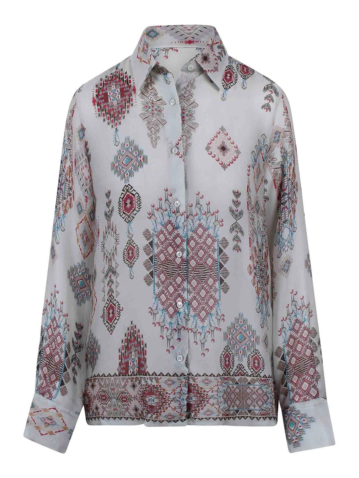 Silk shirt geometric printing D462K717HJZS4674 (ERMANNO SCERVINO / シャツ・ブラウス ) | ERMANNO SCERVINO (エルマンノ シェルヴィーノ)