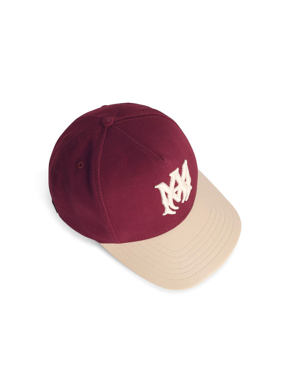 Two-Tone Cotton And Leather Cap AMHACP1068WINE (AMIRI / 帽子 ) | AMIRI (アミリ)(1)