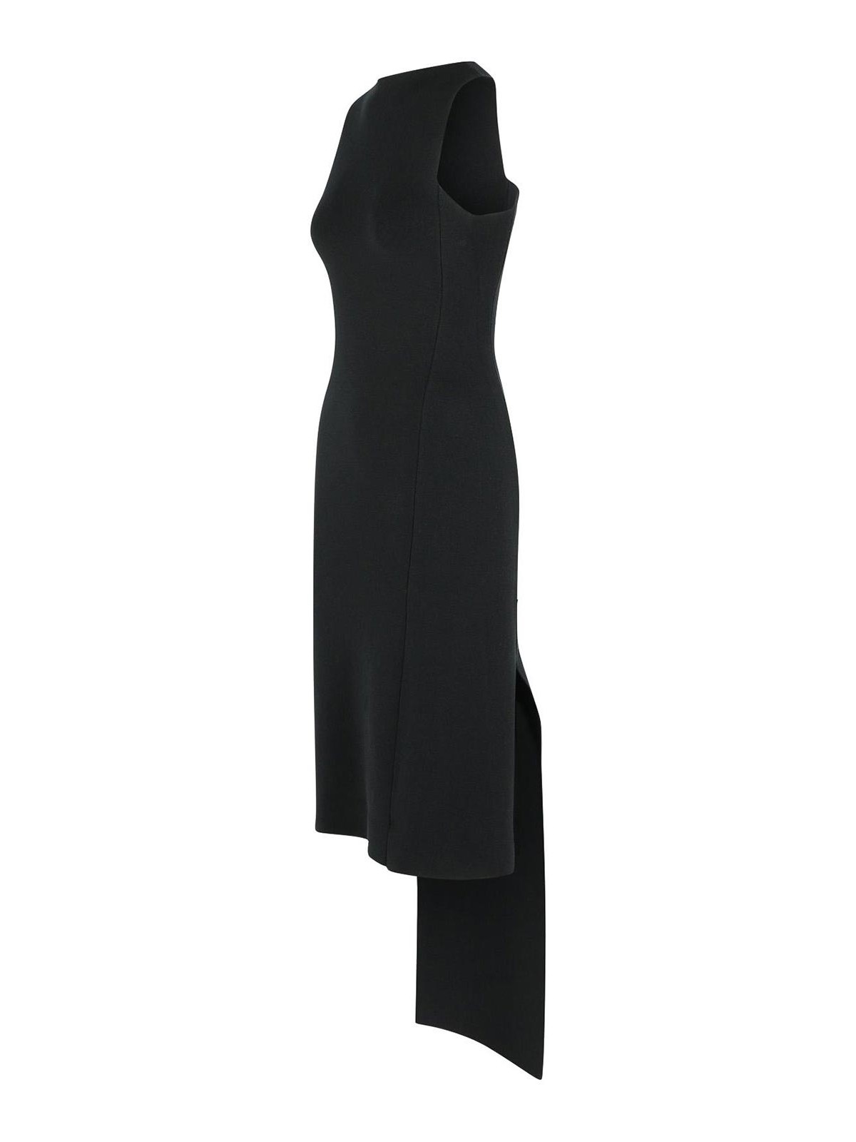 Oblique Dress In Black Viscose Blend 425MRO742FI00019999 (Courrèges / ワンピース・ドレス・オールインワン ) | Courrèges (クレージュ)(2)