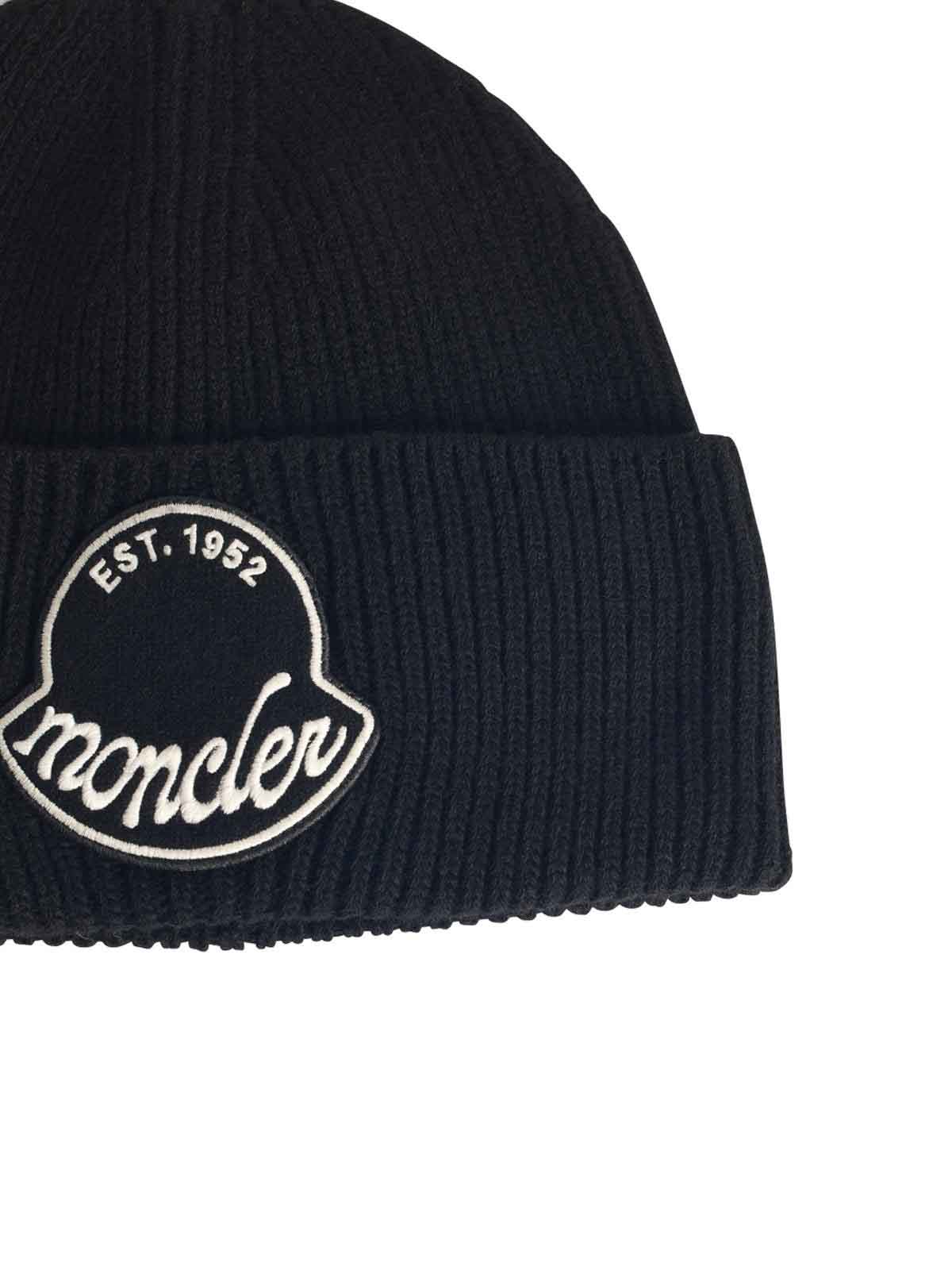 Black Virgin Wool Beanie 0913B00029M1242999 (Moncler / 帽子 ) | Moncler (モンクレール)(2)