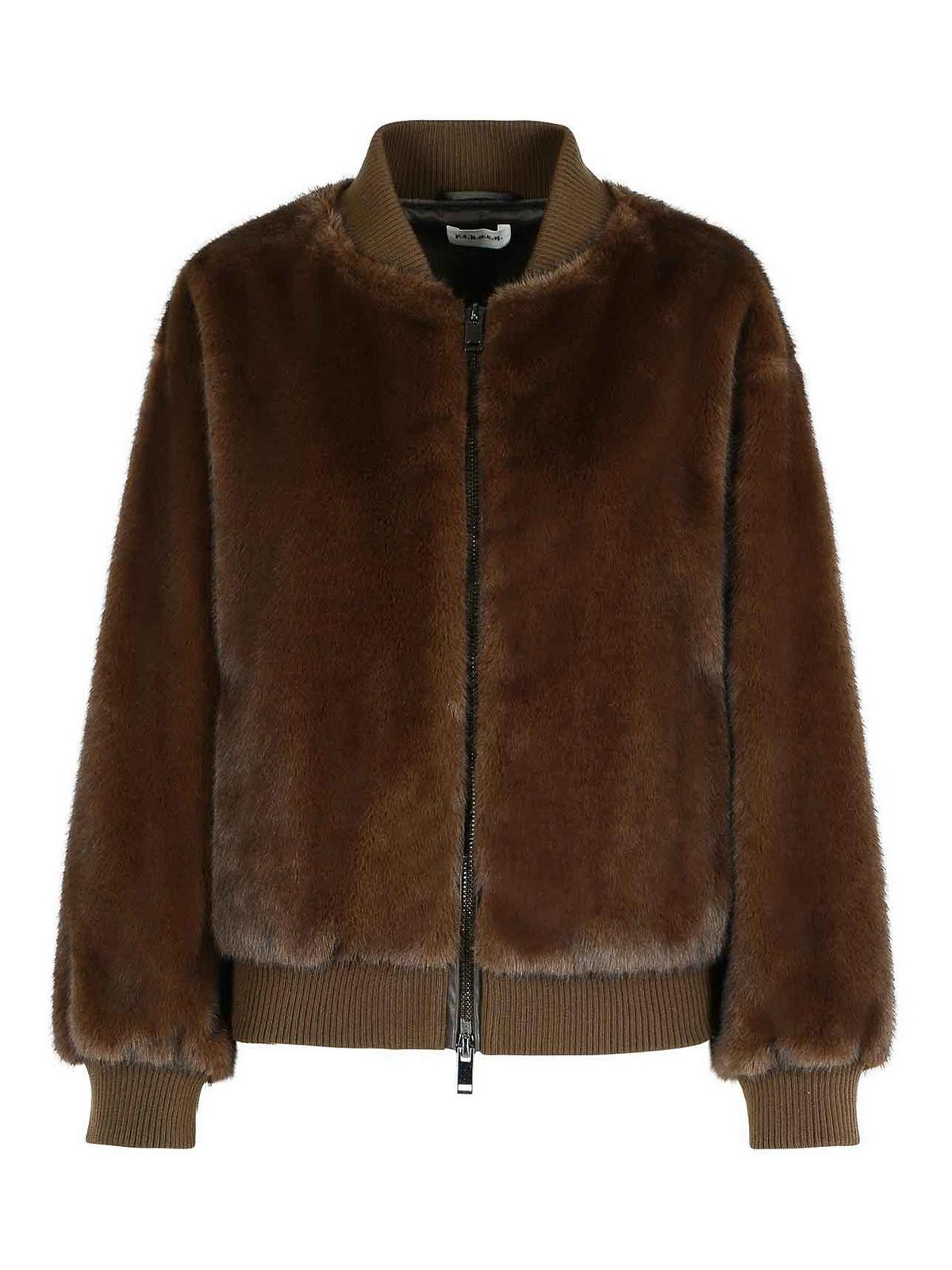 Brown Faux Fur Coat PULSED431754808 (P.A.R.O.S.H. / レザー&ファージャケット・コート ) | P.A.R.O.S.H. (パロッシュ)