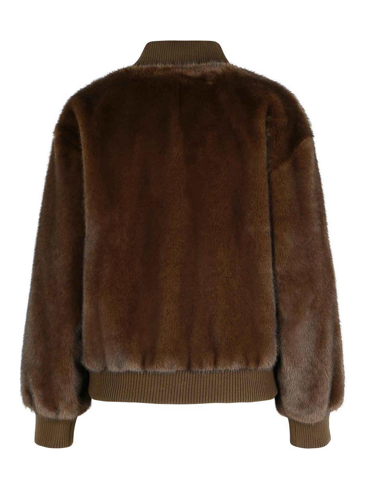 Brown Faux Fur Coat PULSED431754808 (P.A.R.O.S.H. / レザー&ファージャケット・コート ) | P.A.R.O.S.H. (パロッシュ)(1)