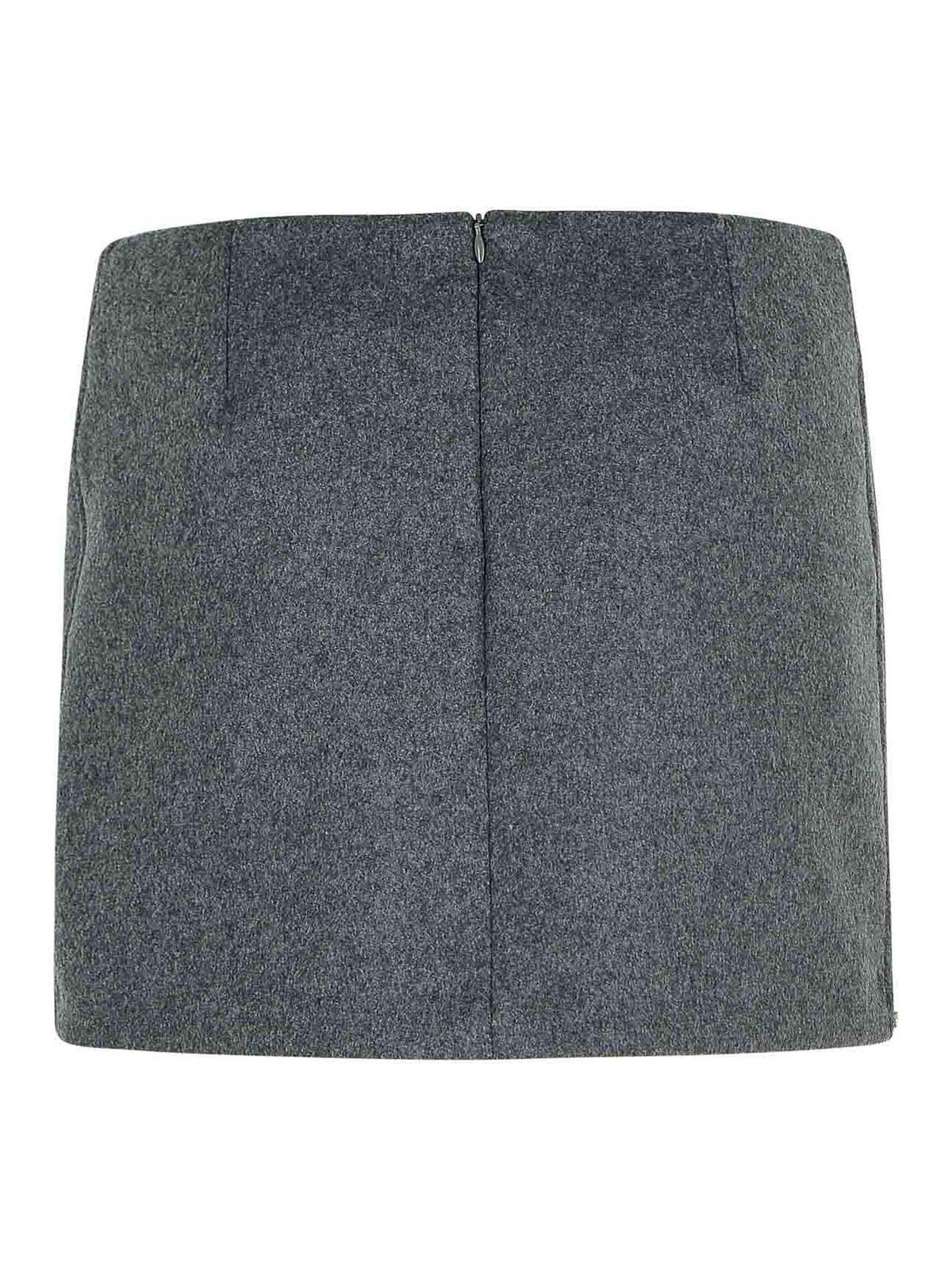 Poggio Grey Virgin Wool Skirt 2522106022001 (Sportmax / スカート ) | Sportmax (スポーツマックス)(1)