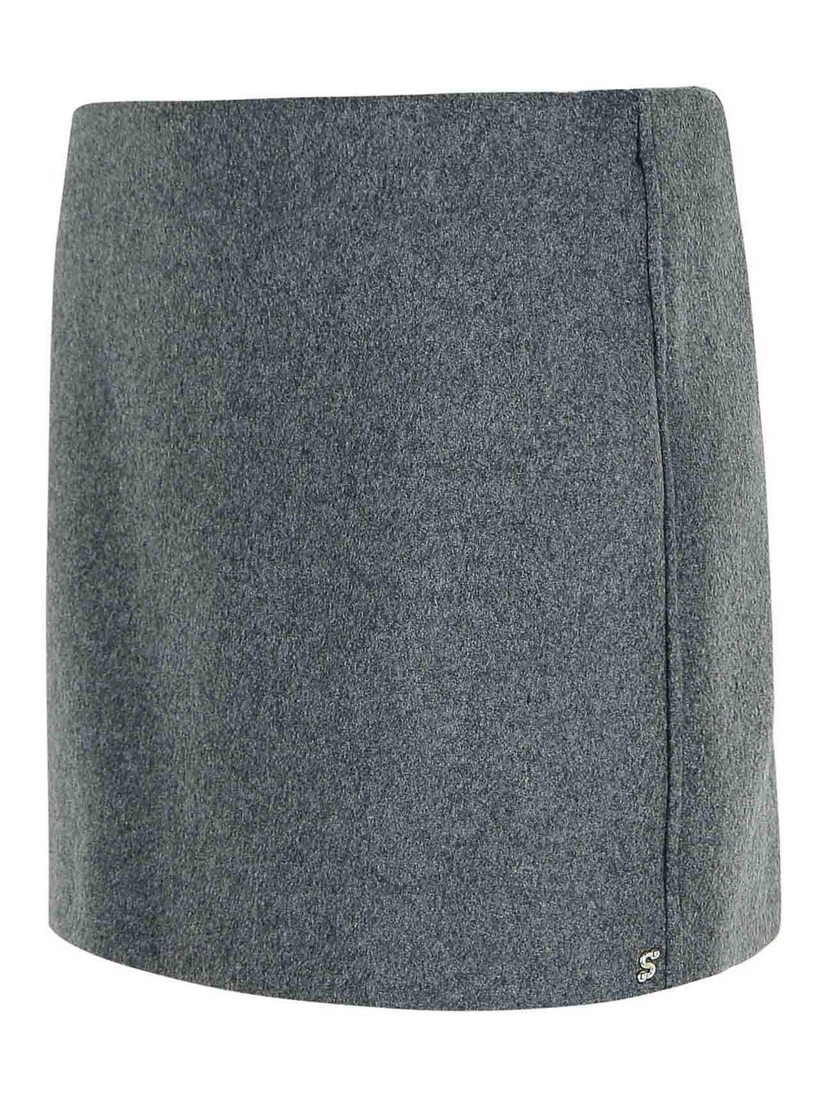 Poggio Grey Virgin Wool Skirt 2522106022001 (Sportmax / スカート ) | Sportmax (スポーツマックス)(2)