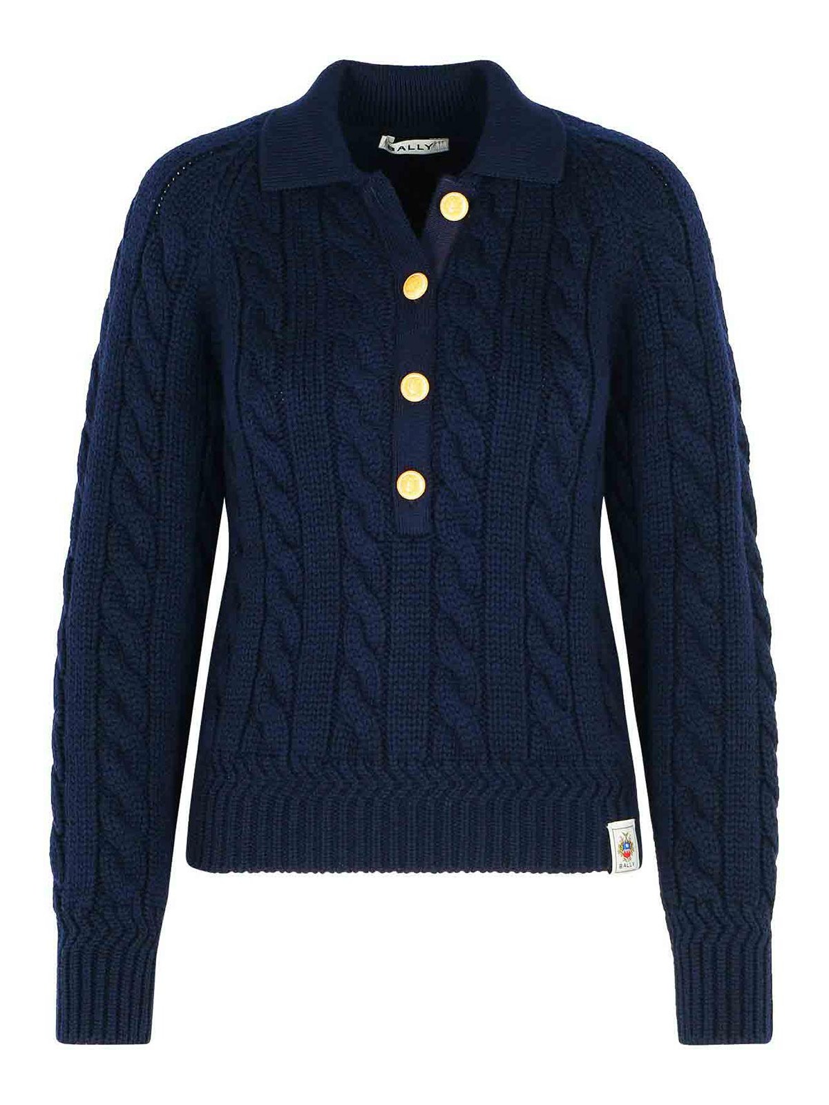 Extrafine Navy Merino Wool Sweater WKN0BGWO046U591 (BALLY / ニット・セーター・カーディガン ) | BALLY (バリー)