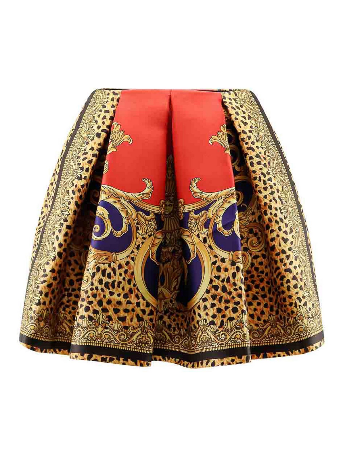 Baroque Cheetah Skirt In Silk Duchesse 10219881A162475R730 (VERSACE / スカート ) | VERSACE (ヴェルサーチェ)