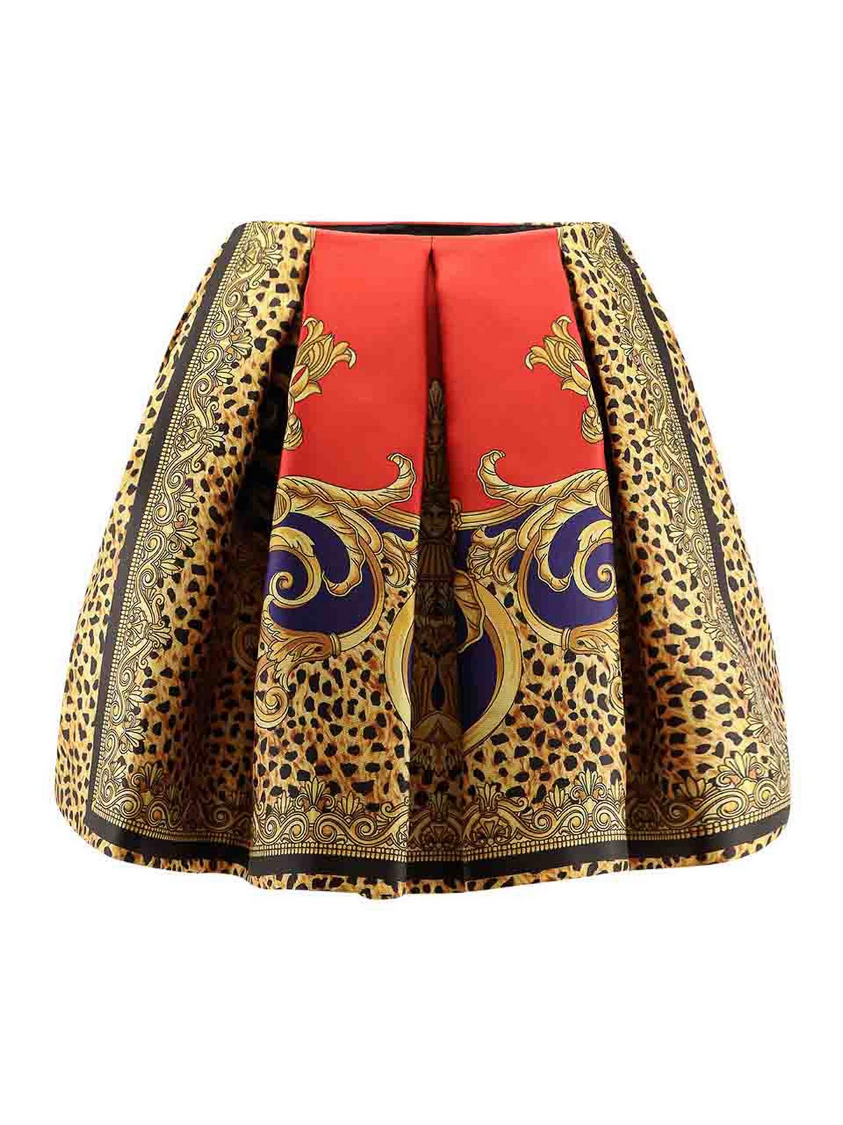 Baroque Cheetah Skirt In Silk Duchesse 10219881A162475R730 (VERSACE / スカート ) | VERSACE (ヴェルサーチェ)(1)