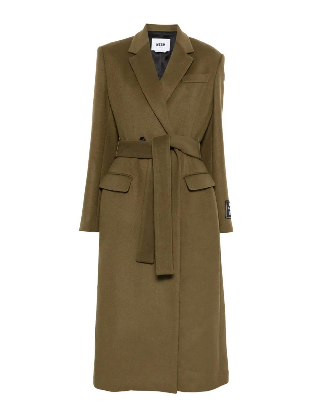 Double-Breasted Coat With Belt 3941MDC1025760337 (MSGM / コート ) | MSGM (エムエスジーエム)