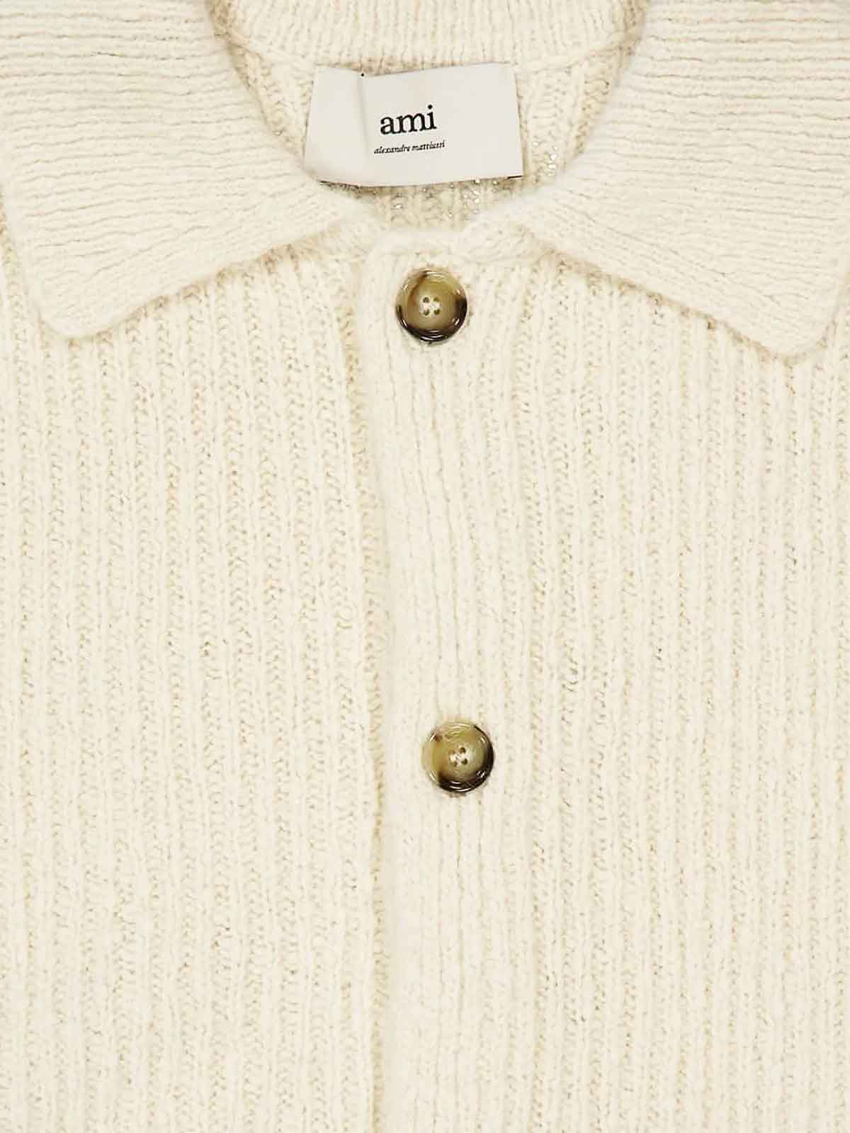 Ribbed wool and cotton cardigan HKC354KN0112185 (AMI Paris / ニット・セーター・カーディガン ) | AMI Paris (アミパリス)(2)