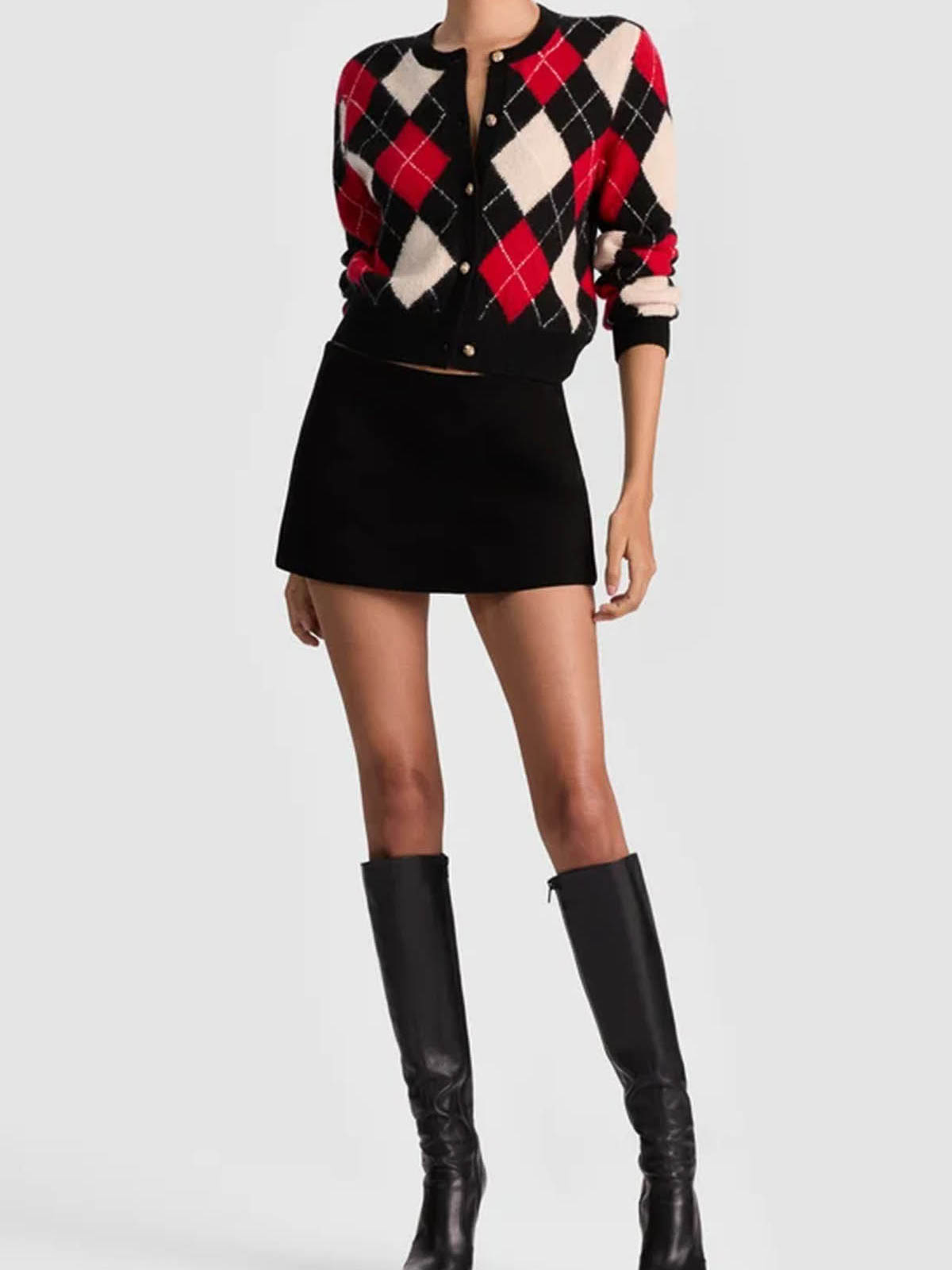 Carolee Argyle Cardigan CC508543704B943 (alice + olivia / ニット・セーター・カーディガン ) | alice + olivia (アリス アンド オリビア)(1)