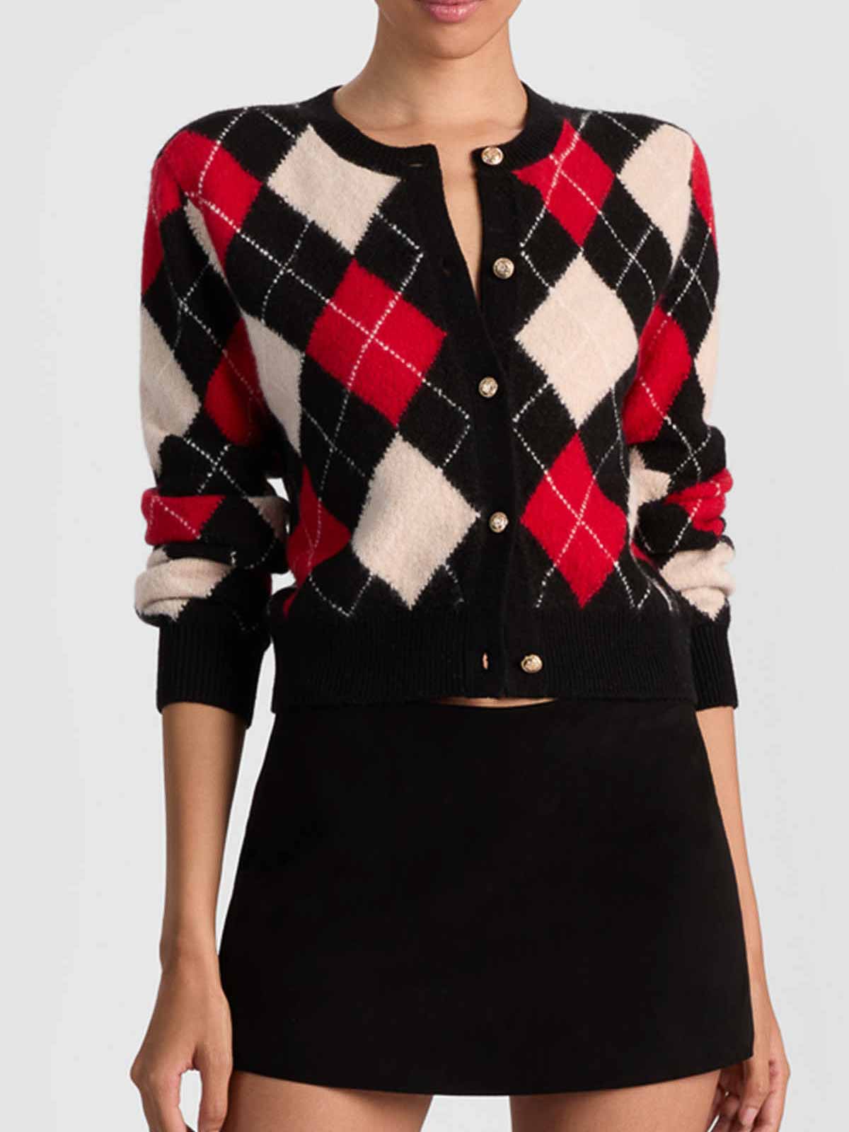 Carolee Argyle Cardigan CC508543704B943 (alice + olivia / ニット・セーター・カーディガン ) | alice + olivia (アリス アンド オリビア)(4)