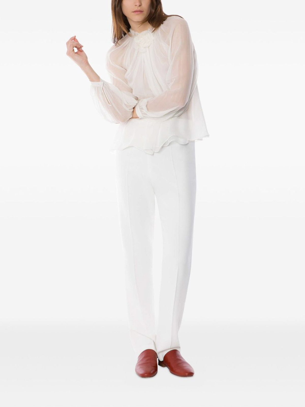 White Blouse In Silk 021351150002 (ALBERTA FERRETTI / シャツ・ブラウス ) | ALBERTA FERRETTI (アルベルタ フェレッティ)(2)