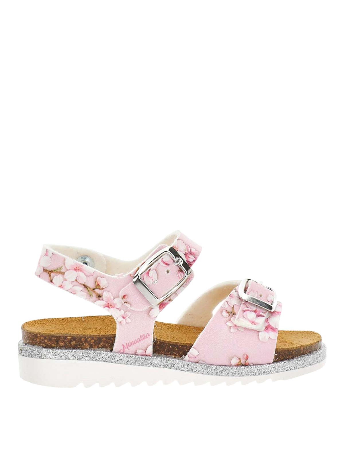 St. sandal peach flowers pu printed 8CE00257200090 (MONNALISA / サンダル ) | MONNALISA (モナリザ)