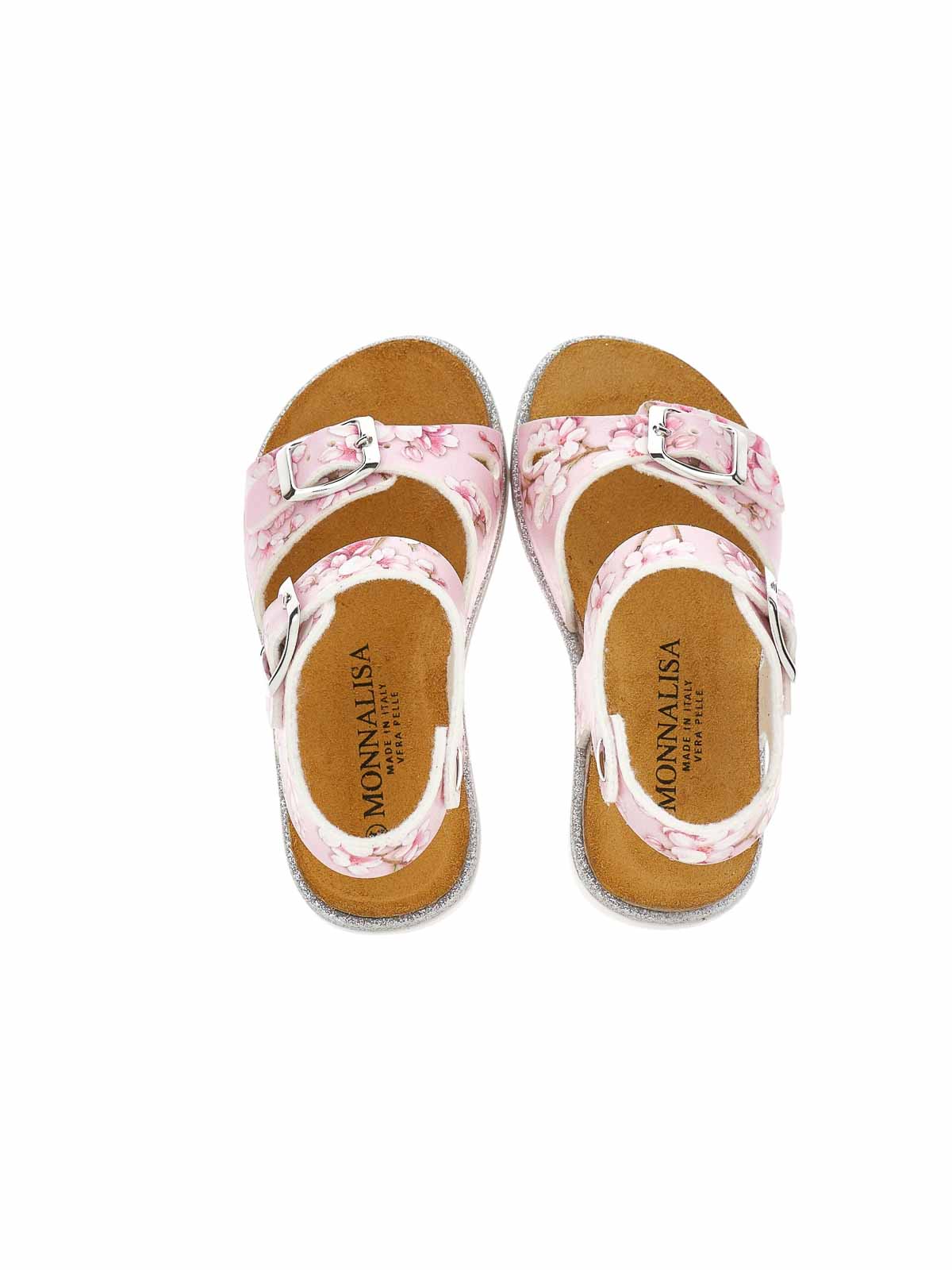 St. sandal peach flowers pu printed 8CE00257200090 (MONNALISA / サンダル ) | MONNALISA (モナリザ)(3)