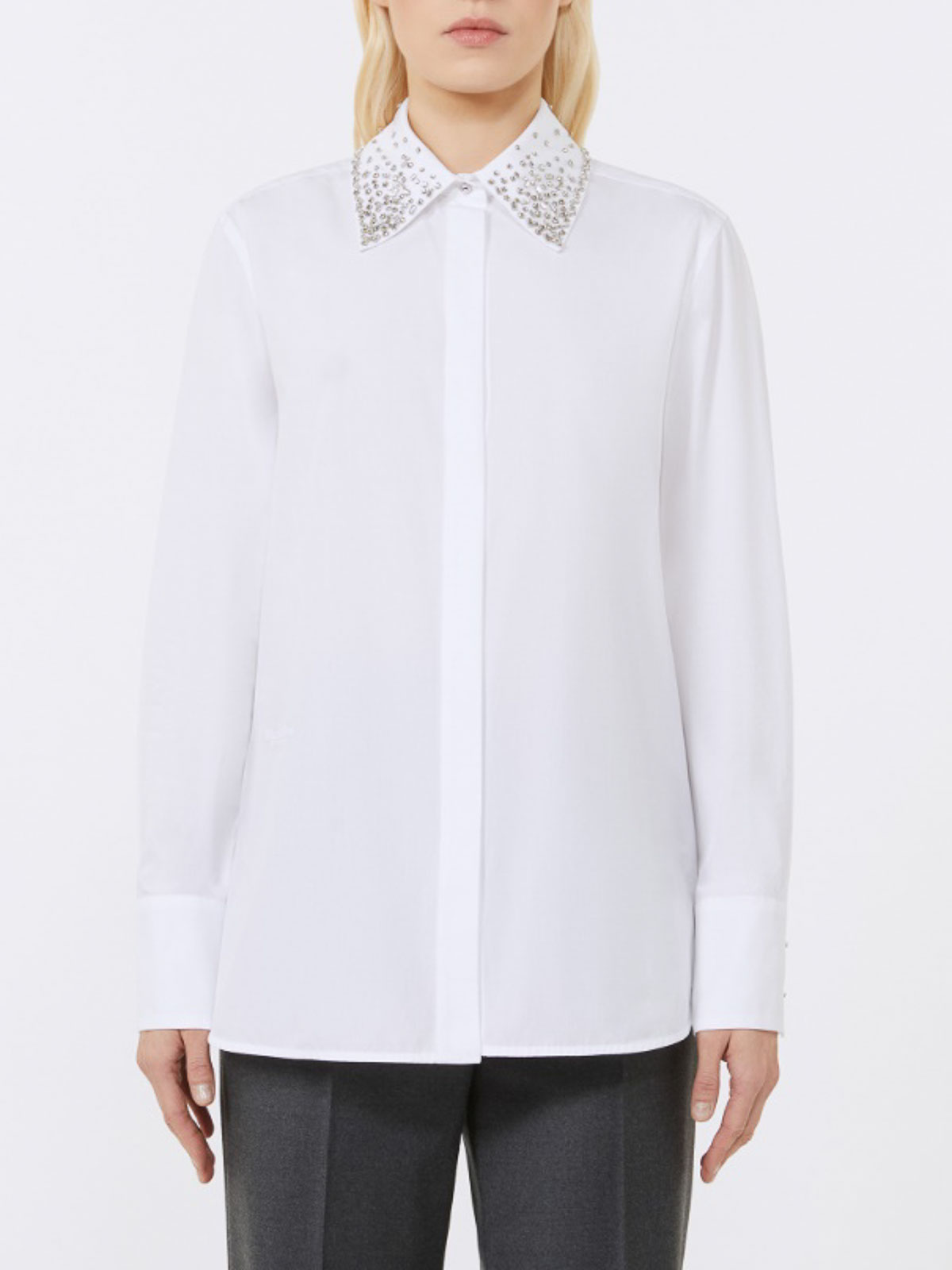 Staffa Poplin Shirt With Crystals By 2526116042600001 (Max Mara Studio / シャツ・ブラウス ) | Max Mara Studio (マックスマーラ ステュディオ)(3)
