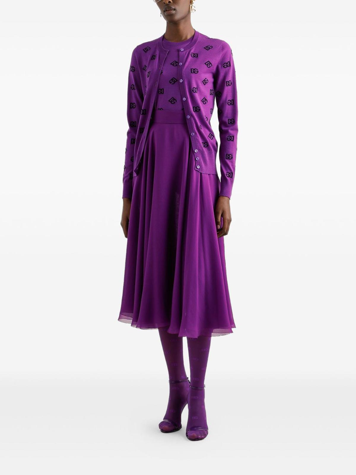 Dolce &Amp Gabbana Chiffon Midi Skirt F4C7UTFU1ATF0571 (Dolce & Gabbana / スカート ) | Dolce & Gabbana (ドルチェガッバーナ)(1)