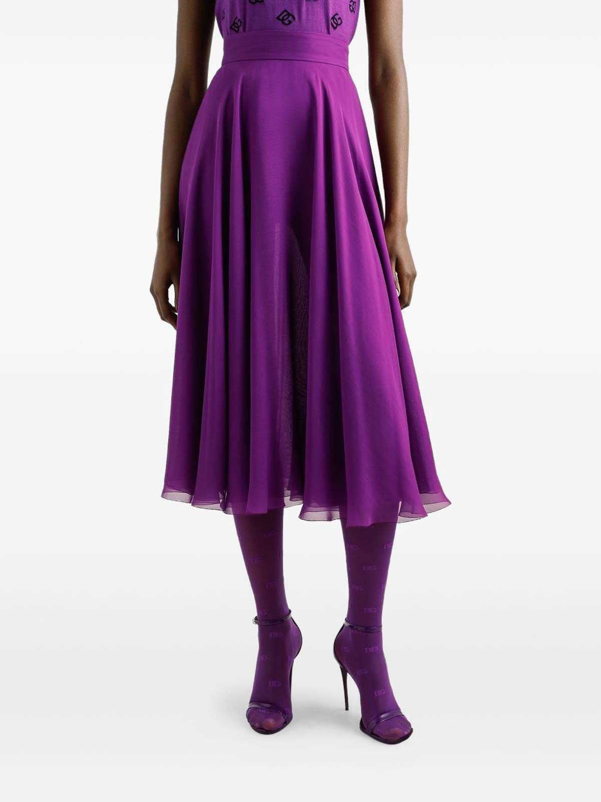 Dolce &Amp Gabbana Chiffon Midi Skirt F4C7UTFU1ATF0571 (Dolce & Gabbana / スカート ) | Dolce & Gabbana (ドルチェガッバーナ)(2)