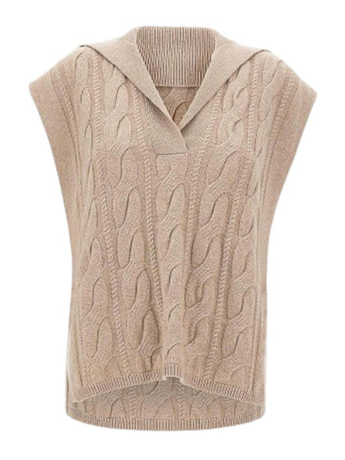 S Wool And Cashmere Vest With Braids 2526356022600002 (Max Mara Studio / ベスト ) | Max Mara Studio (マックスマーラ ステュディオ)
