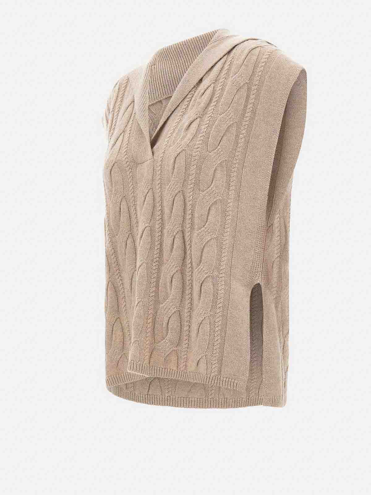 S Wool And Cashmere Vest With Braids 2526356022600002 (Max Mara Studio / ベスト ) | Max Mara Studio (マックスマーラ ステュディオ)(2)