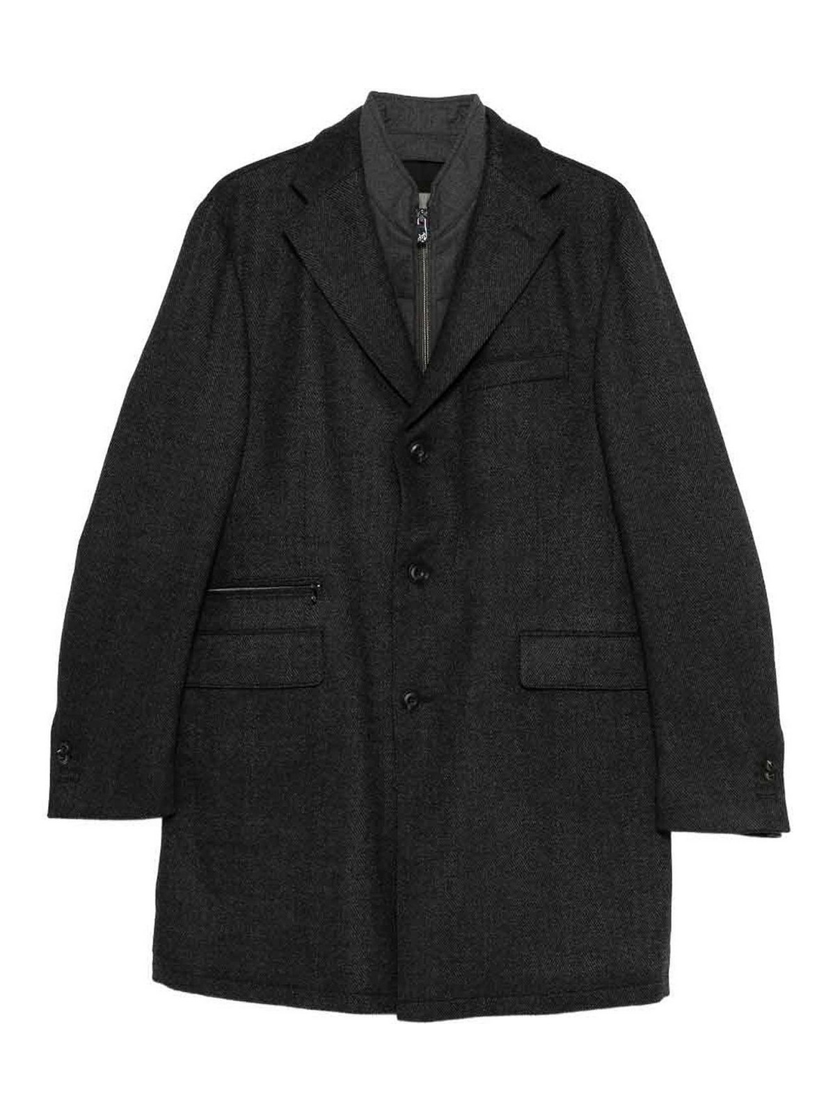 Grey Wool Coat 26159E19 (CORNELIANI / コート ) | CORNELIANI (コルネリアーニ)