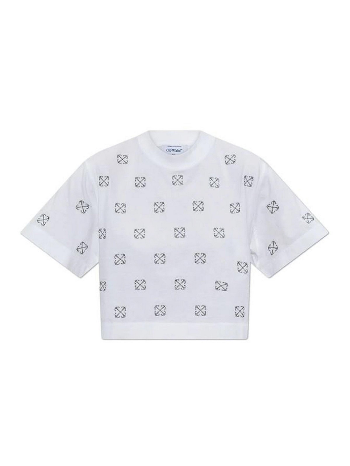 Embroidered Cropped T-Shirt OWAA090S25JER0040172 (Off-White / Tシャツ・カットソー ) | Off-White (オフホワイト)
