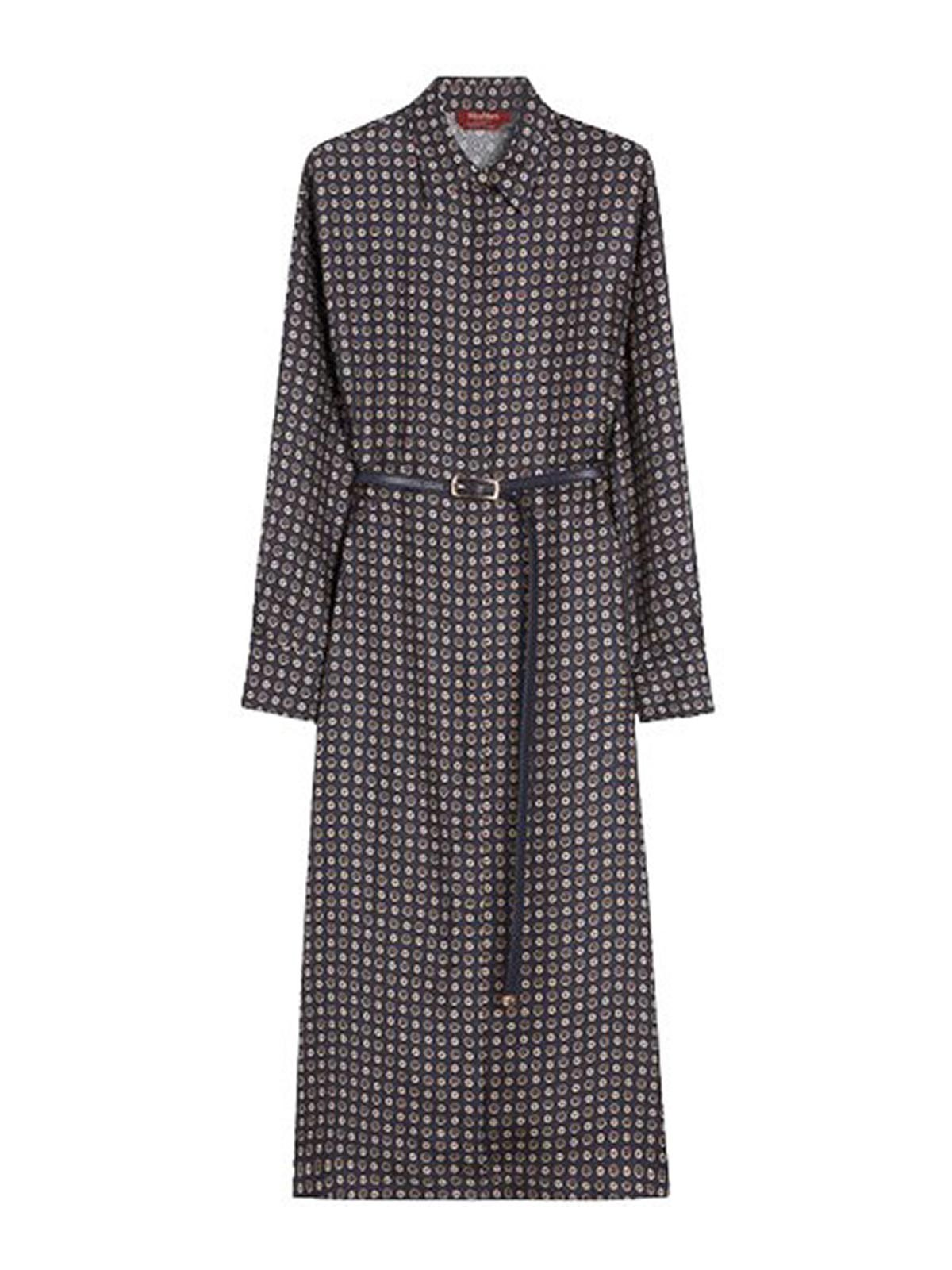 Mister Chemisier Dress In Printed Silk By 25262261016E15 (Max Mara Studio / ワンピース・ドレス・オールインワン ) | Max Mara Studio (マックスマーラ ステュディオ)