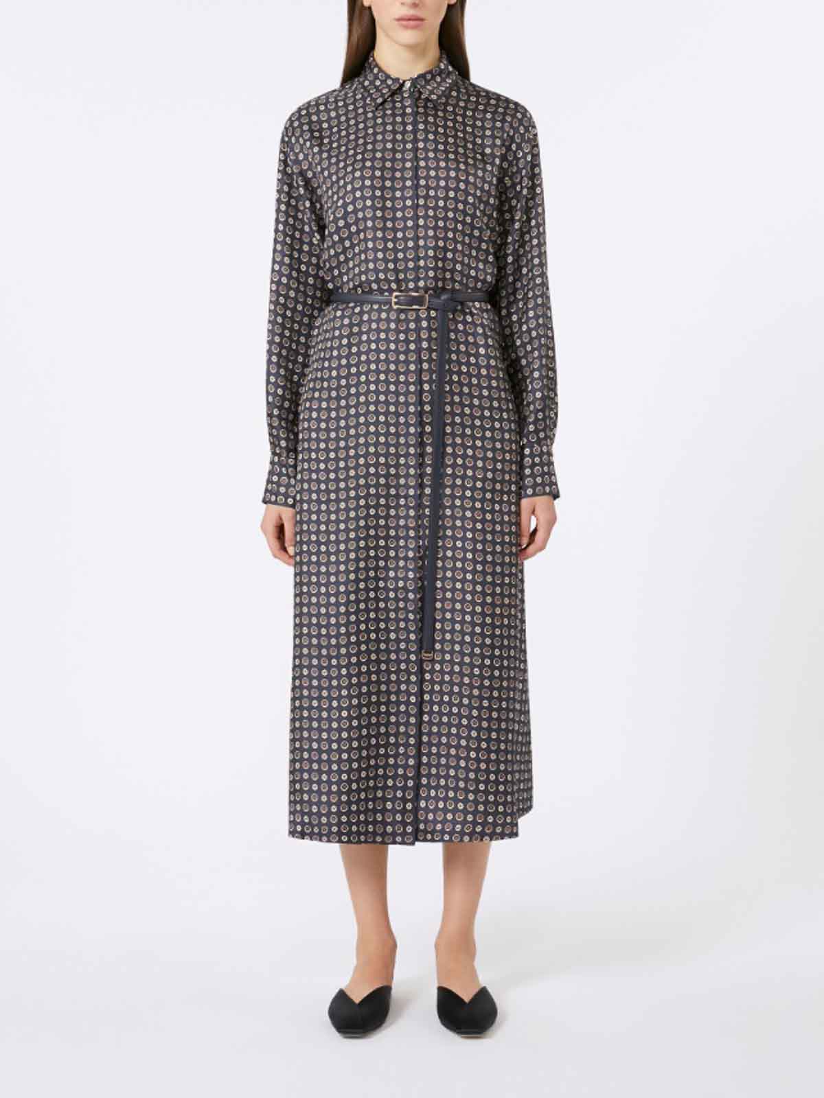 Mister Chemisier Dress In Printed Silk By 25262261016E15 (Max Mara Studio / ワンピース・ドレス・オールインワン ) | Max Mara Studio (マックスマーラ ステュディオ)(2)
