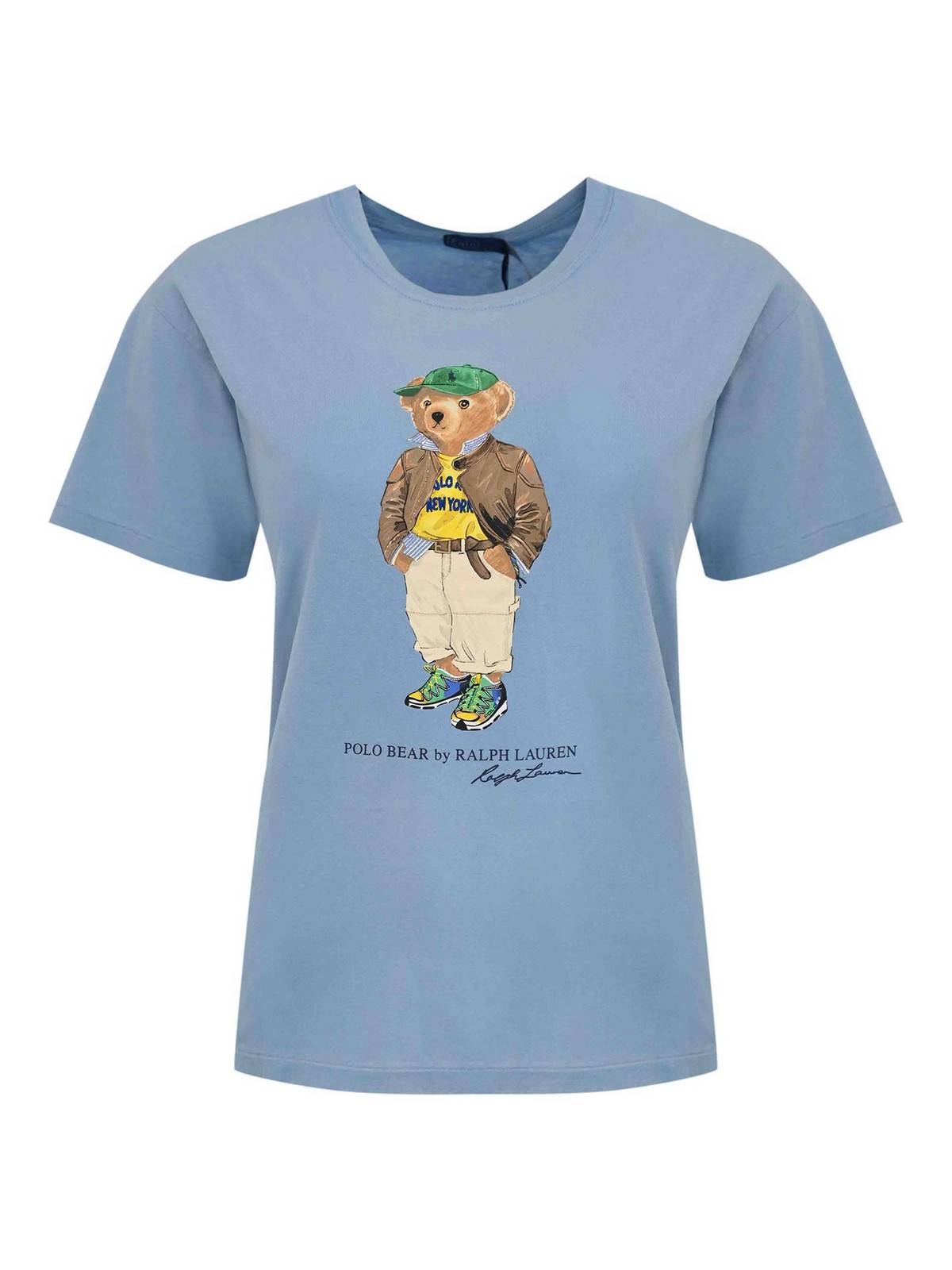 Blue Cotton T-Shirt With Polo Bear Print 211971730001 (Polo Ralph Lauren / Tシャツ・カットソー ) | Polo Ralph Lauren (ポロ ラルフ ローレン)
