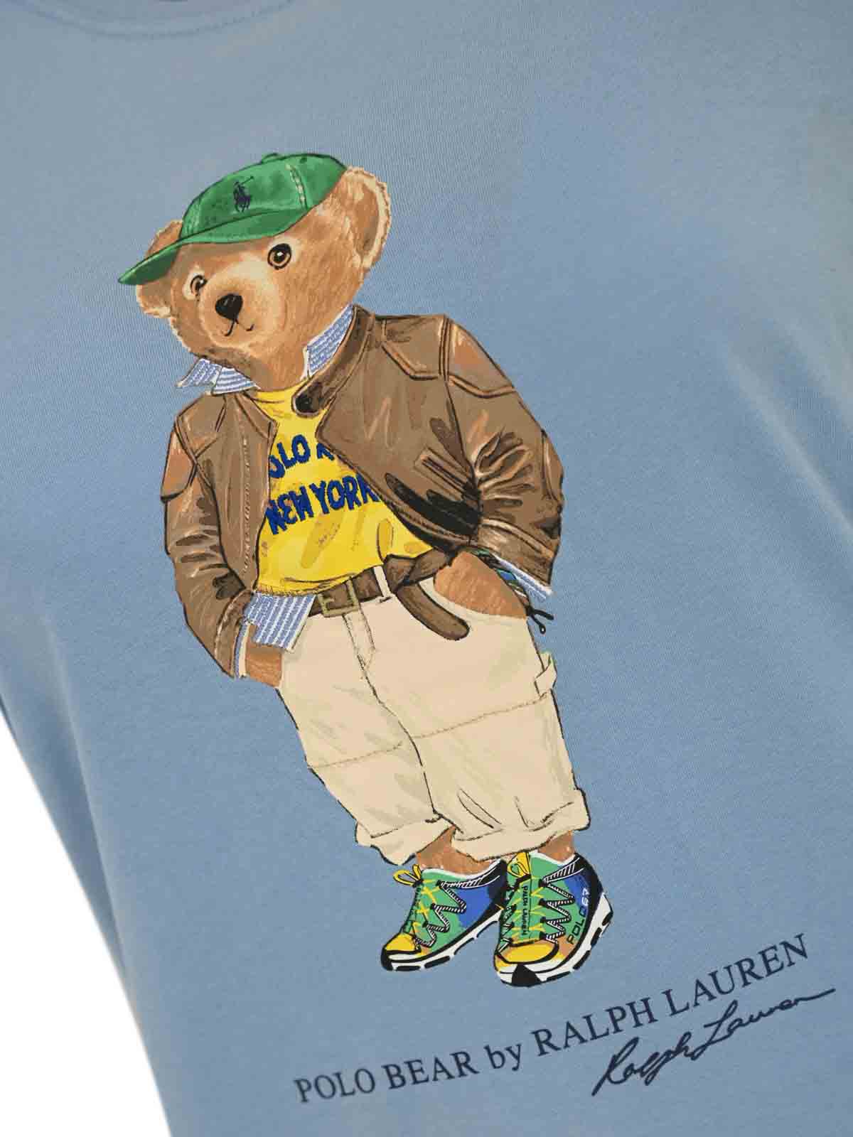 Blue Cotton T-Shirt With Polo Bear Print 211971730001 (Polo Ralph Lauren / Tシャツ・カットソー ) | Polo Ralph Lauren (ポロ ラルフ ローレン)(2)