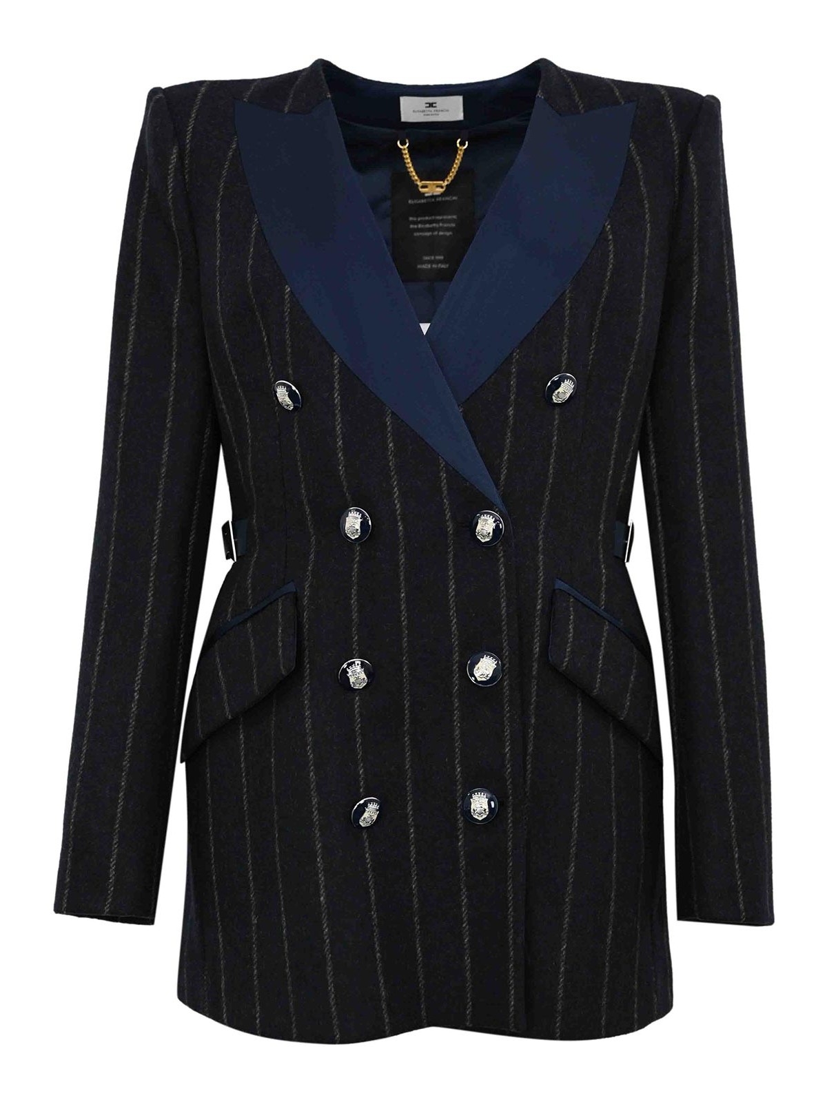 Pinstriped Wool Cloth Coat CP00856E2EA8 (Elisabetta Franchi / ブレザー・ジャケット ) | Elisabetta Franchi (エリザベッタ フランキ)