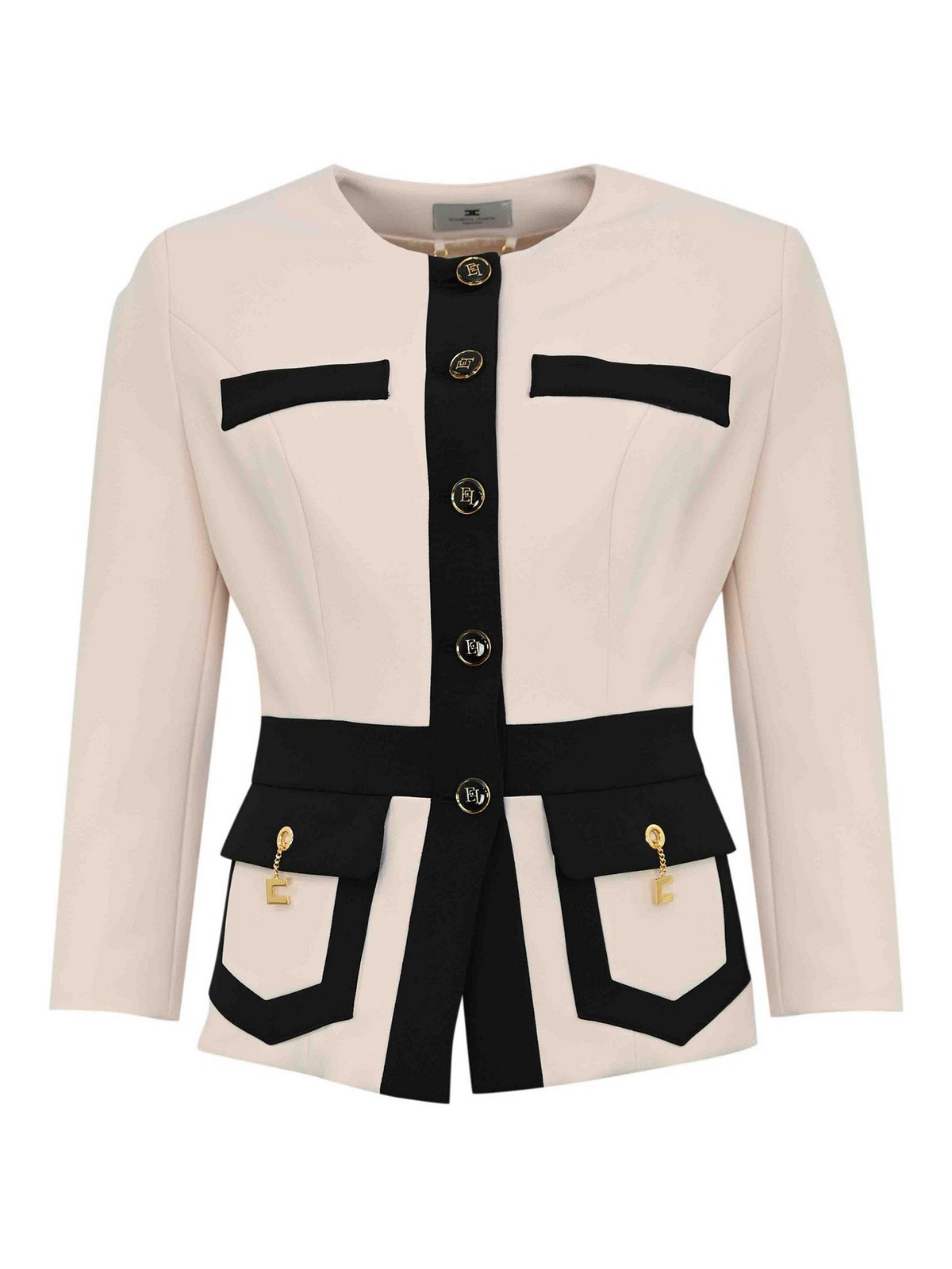 Color-Block Double Crepe Jacket GIT0156E2EF1 (Elisabetta Franchi / ブレザー・ジャケット ) | Elisabetta Franchi (エリザベッタ フランキ)
