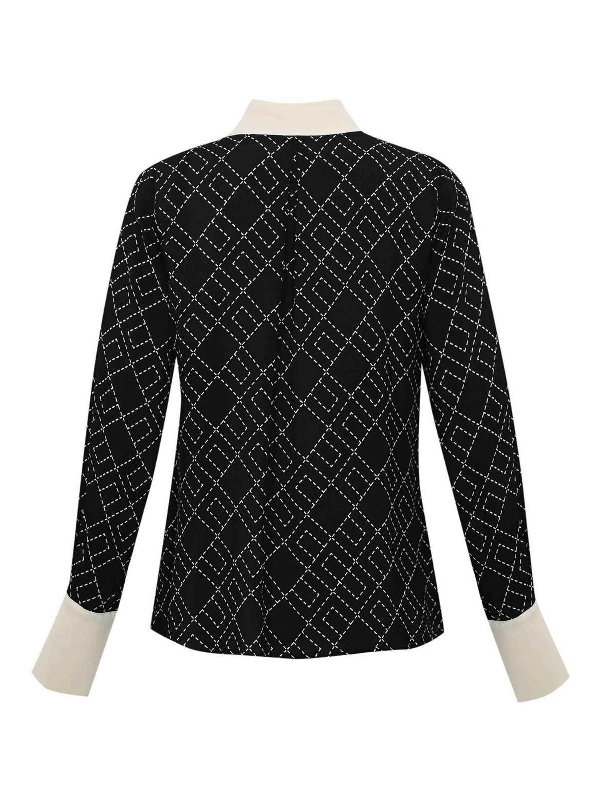 Georgette Shirt With Two-Tone Logo Print CA10456E2EF3 (Elisabetta Franchi / シャツ・ブラウス ) | Elisabetta Franchi (エリザベッタ フランキ)(1)