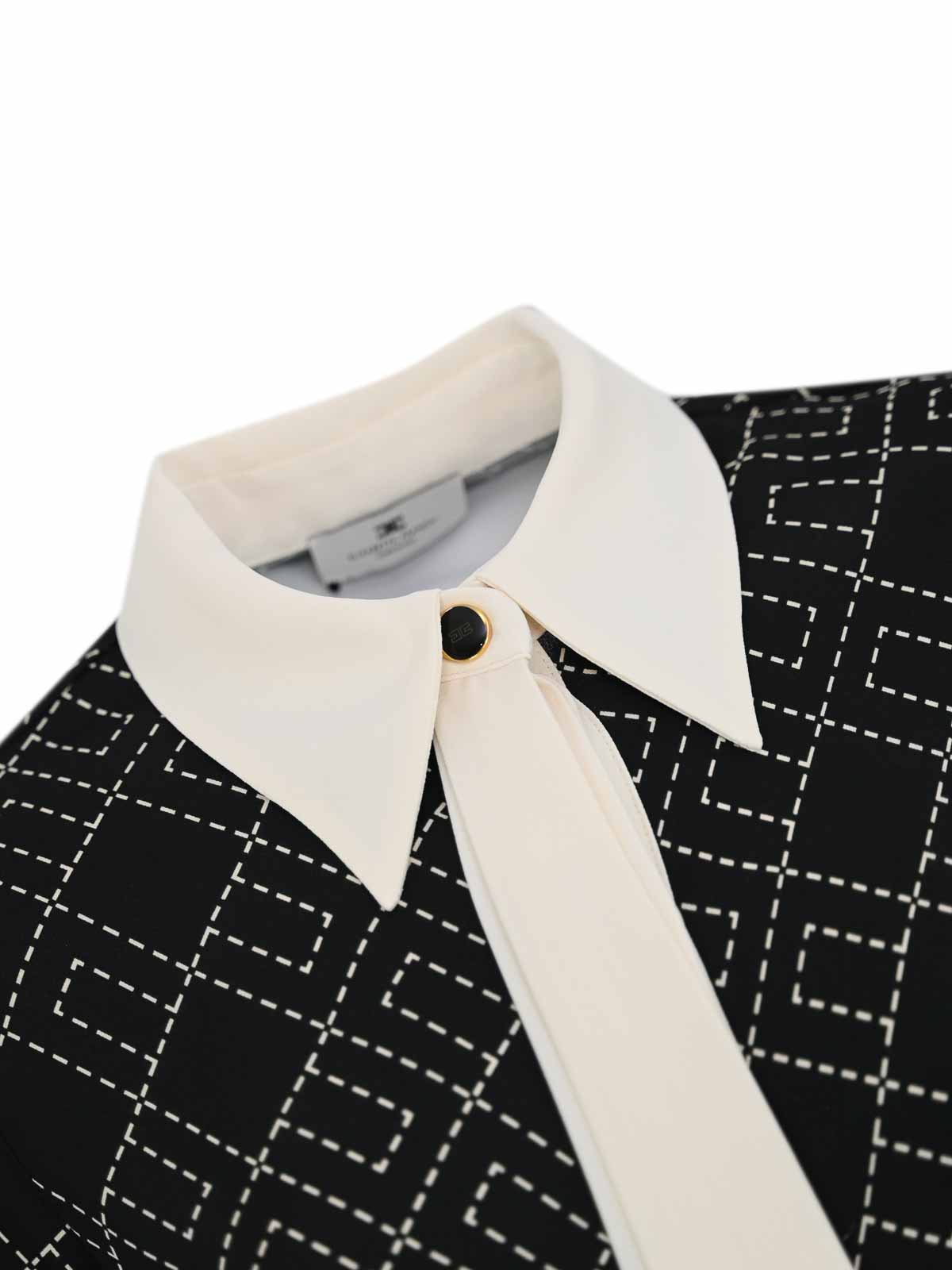 Georgette Shirt With Two-Tone Logo Print CA10456E2EF3 (Elisabetta Franchi / シャツ・ブラウス ) | Elisabetta Franchi (エリザベッタ フランキ)(2)
