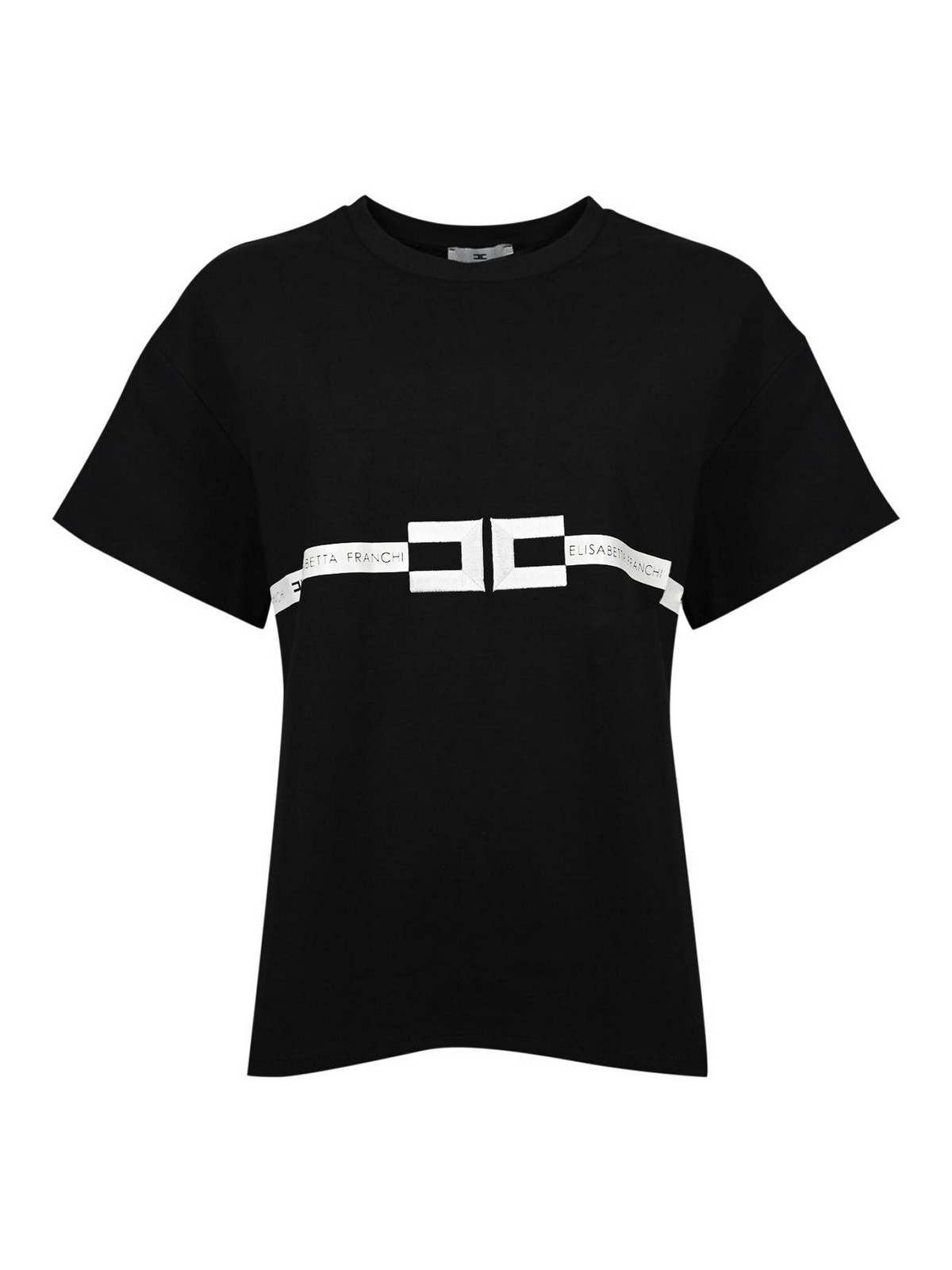 Heavy Jersey T-Shirt With Logo MA02256E2110 (Elisabetta Franchi / Tシャツ・カットソー ) | Elisabetta Franchi (エリザベッタ フランキ)