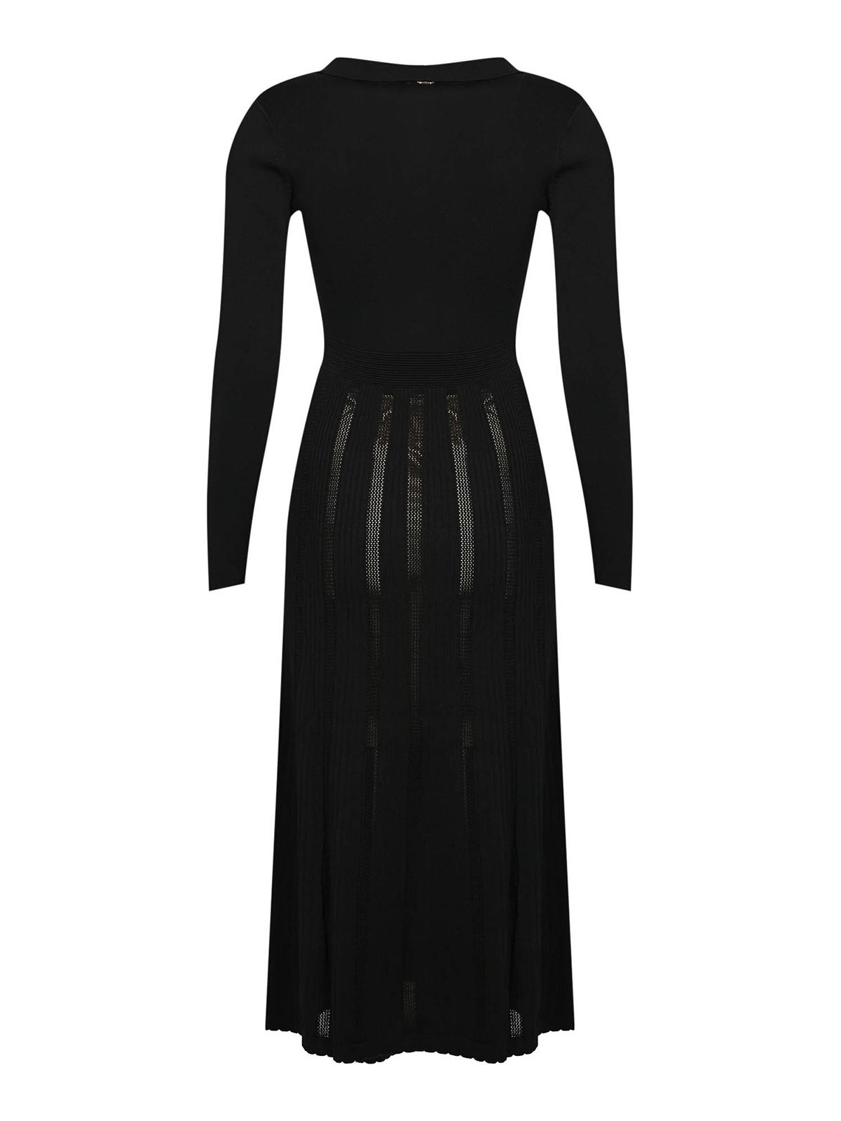 Viscose Knit Dress With Sheer Details 252TP311000006 (TWINSET / ワンピース・ドレス・オールインワン ) | TWINSET (ツインセット)(1)