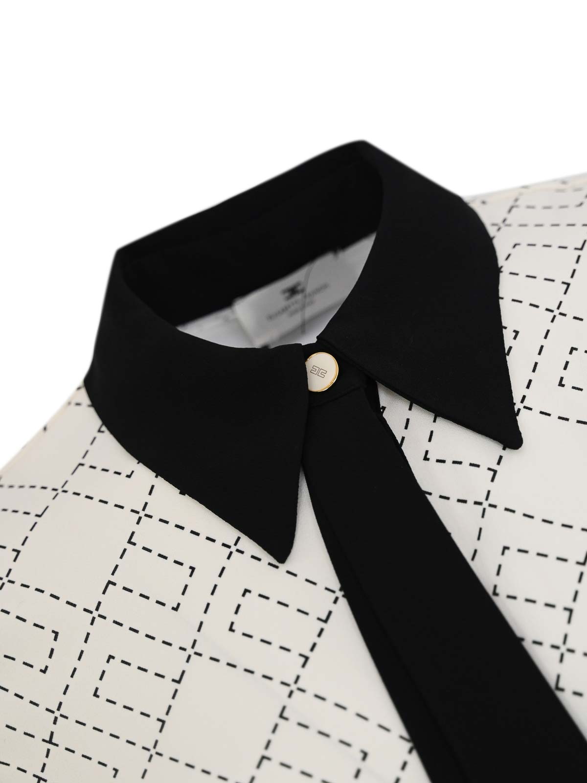 Georgette Shirt With Two-Tone Logo Print CA10456E2EF1 (Elisabetta Franchi / シャツ・ブラウス ) | Elisabetta Franchi (エリザベッタ フランキ)(2)