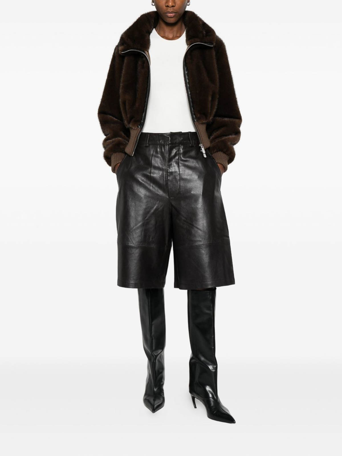 Faux Fur Bomber Jacket 105399A2PID49 (PINKO / レザー&ファージャケット・コート ) | PINKO (ピンコ)(4)