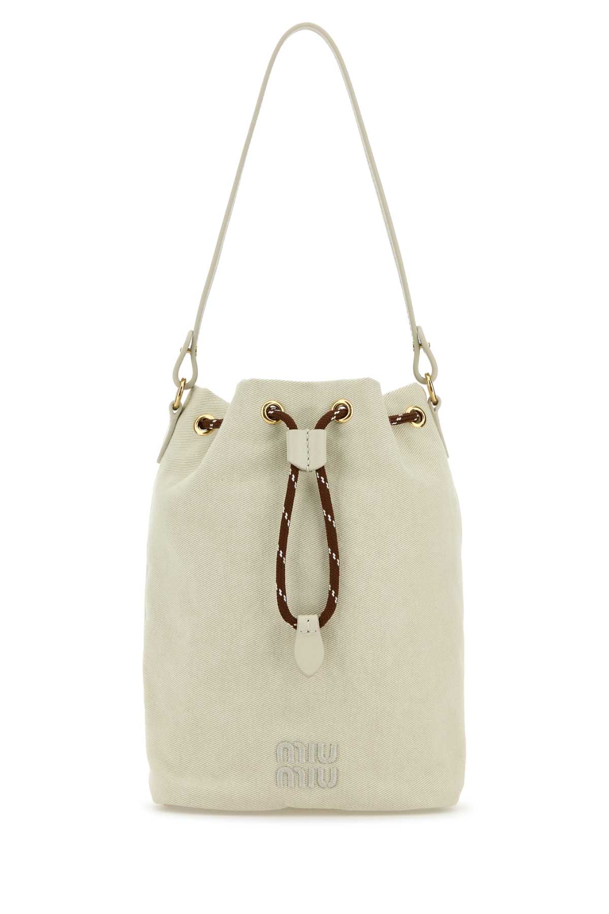 Chalk gabardine bucket bag 5NR0382IA7F0C42 (MIU MIU / ハンドバッグ・ショルダーバッグ ) | MIU MIU (ミュウミュウ)