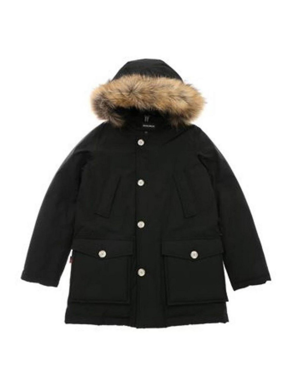 Padded parka with fur-trimmed hood WKCPS2123UT0641BLKNERO (WOOLRICH / コート ) | WOOLRICH (ウールリッチ)