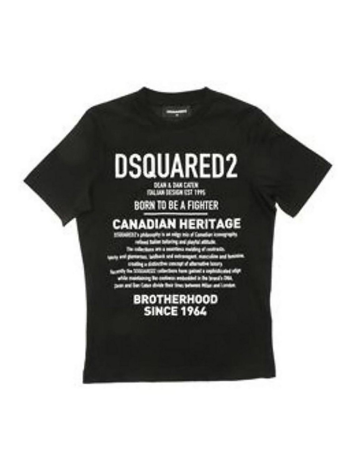 Black crew-neck cotton T-shirt DQ046WD00XGDQ900NERO (Dsquared2 / Tシャツ・カットソー ) | Dsquared2 (ディースクエアード)