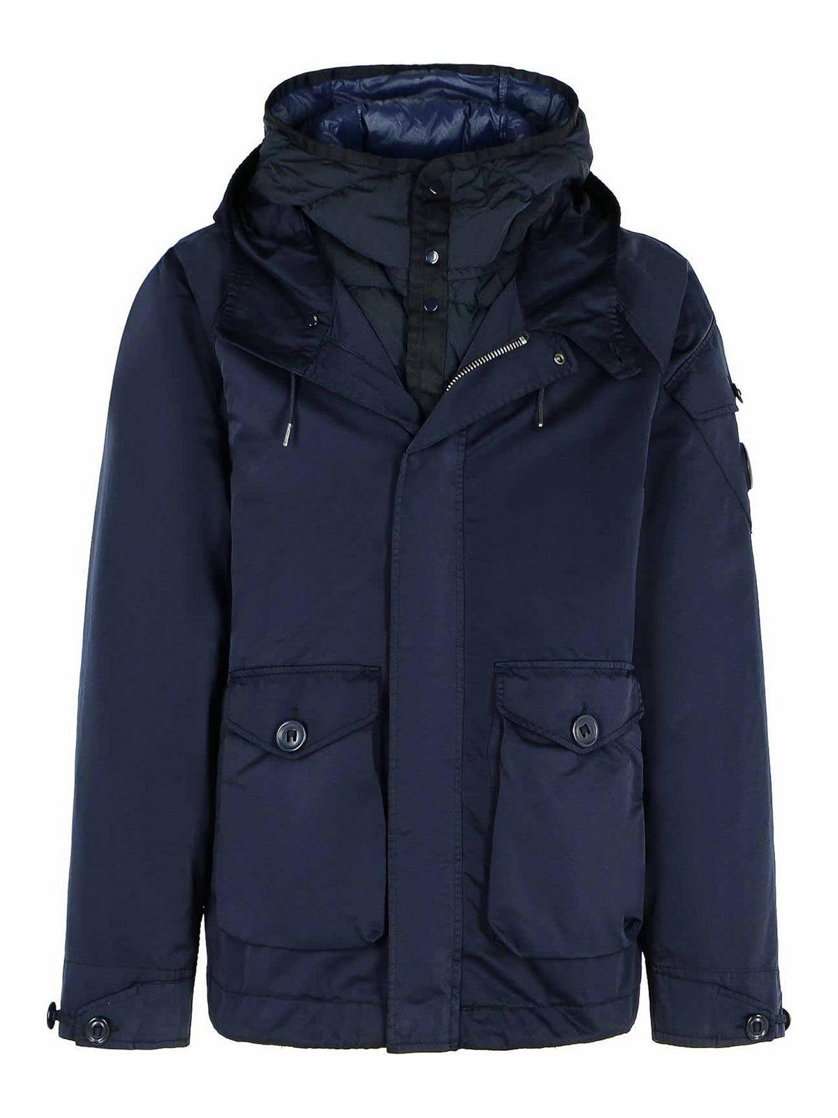 Navy Polyester Blend Hooded Jacket 19CMOW189A110089G888 (C.P. Company / ダウンジャケット・コート ) | C.P. Company (シーピーカンパニー)