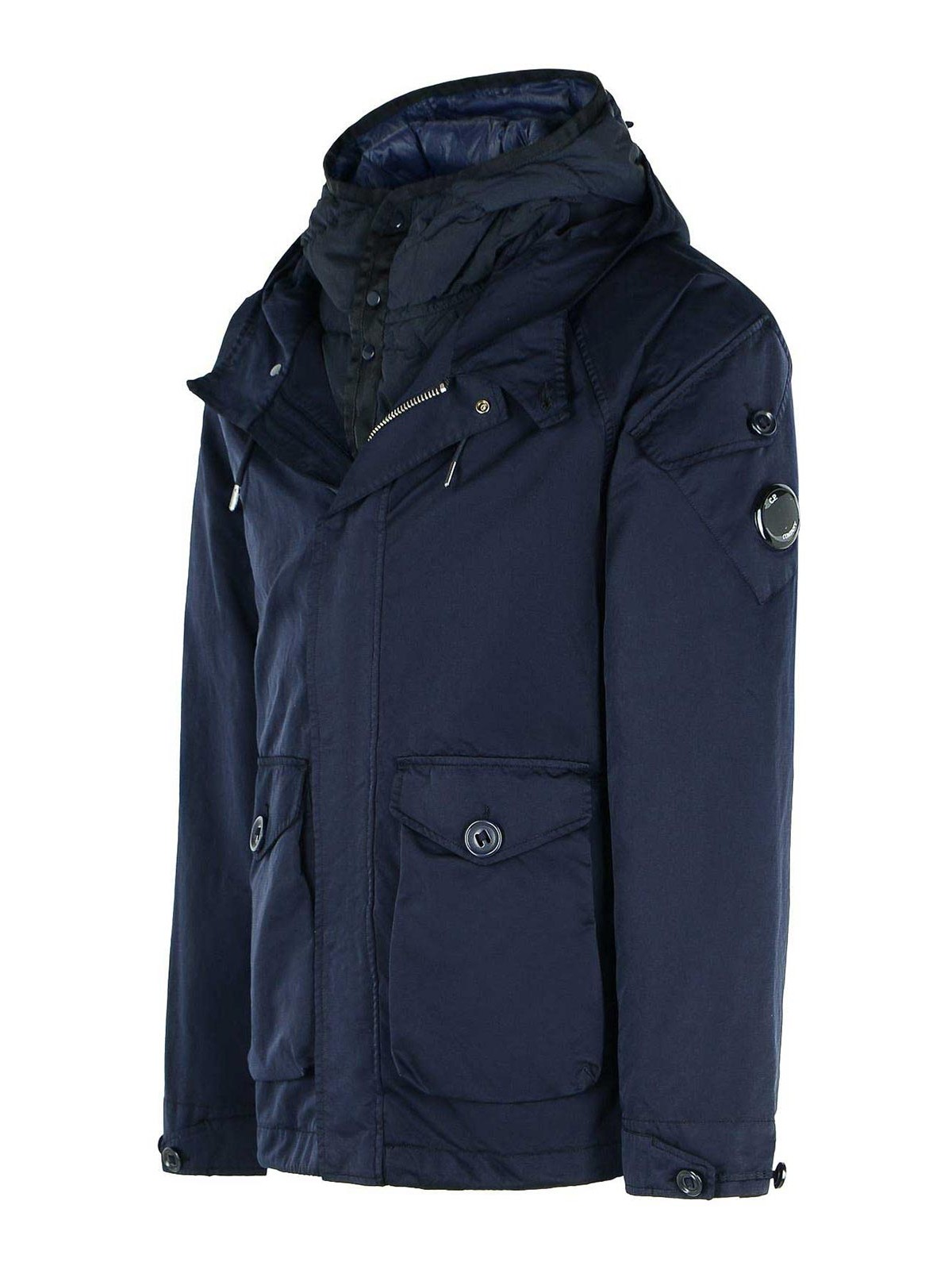 Navy Polyester Blend Hooded Jacket 19CMOW189A110089G888 (C.P. Company / ダウンジャケット・コート ) | C.P. Company (シーピーカンパニー)(2)