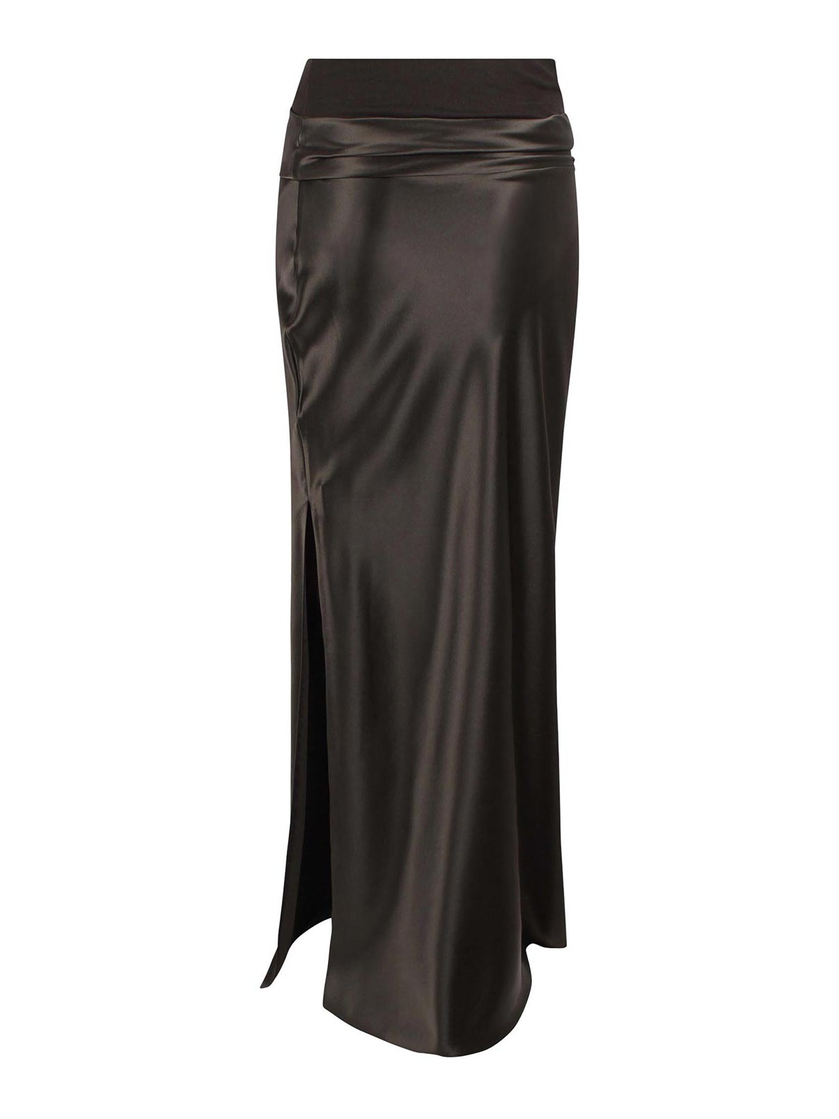 Gonna Lunga In Satin NW25PFSK02669DARKGREENANTHRACIT (Nanushka / スカート ) | Nanushka (ナヌーシュカ)(1)