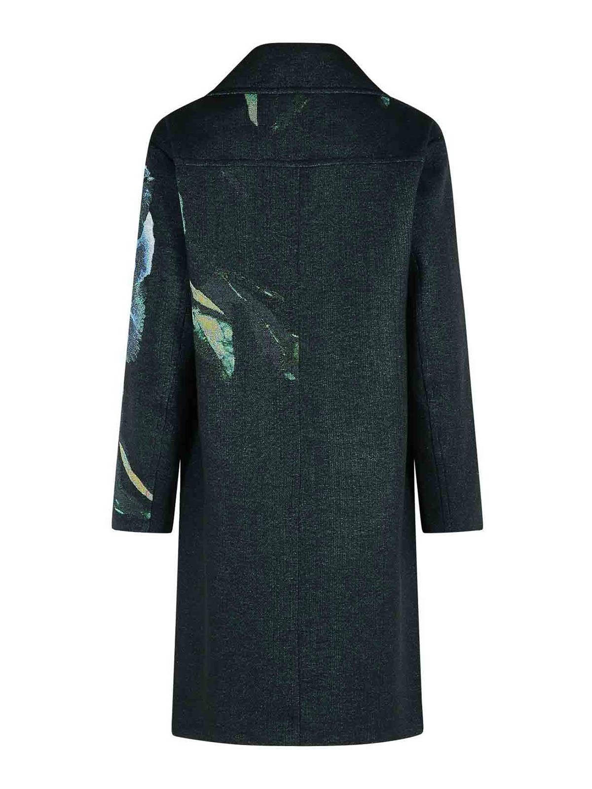 Blue Cotton Blend Coat 202342137900 (Dries Van Noten / コート ) | Dries Van Noten (ドリスヴァンノッテン)(1)