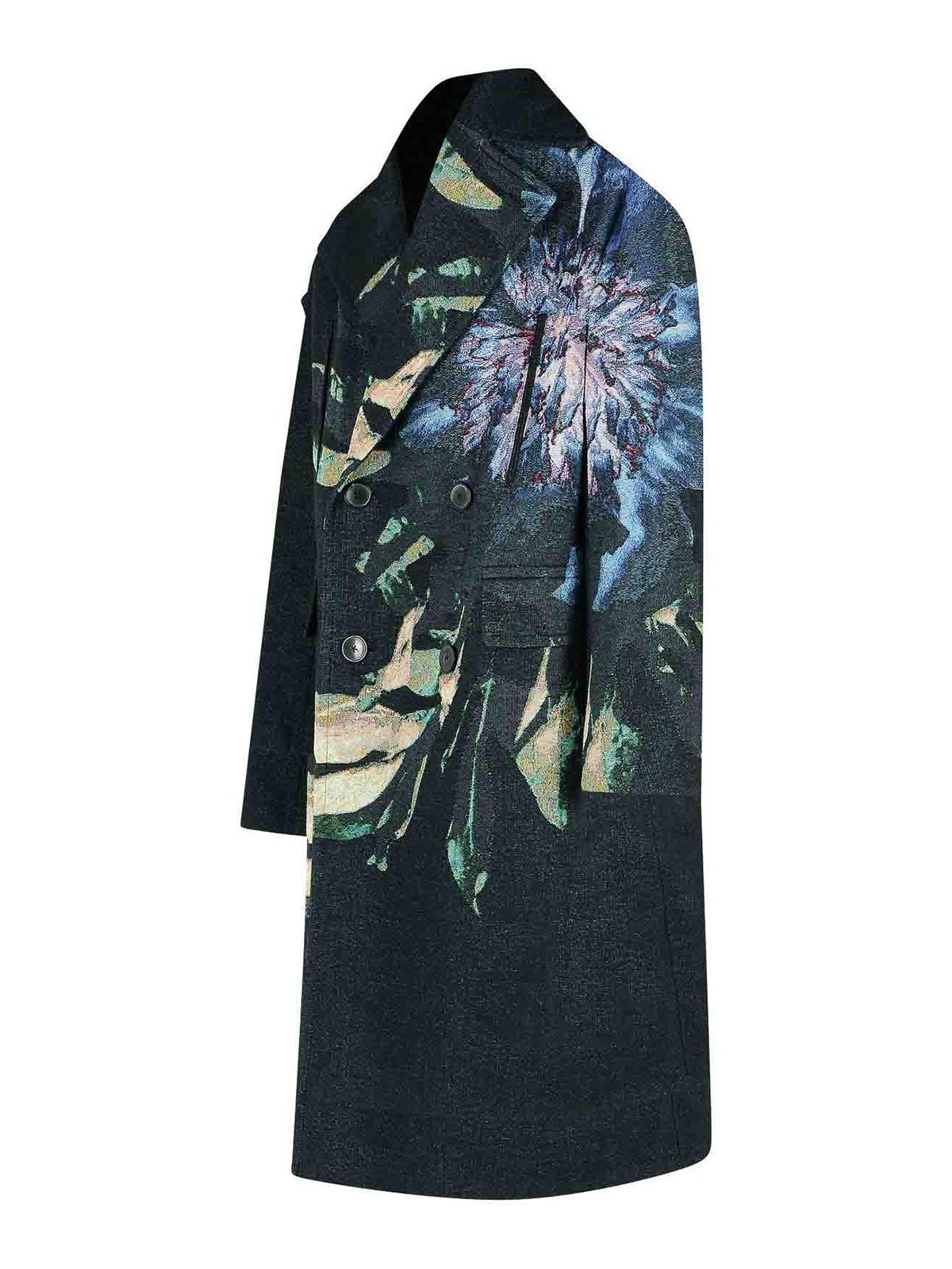 Blue Cotton Blend Coat 202342137900 (Dries Van Noten / コート ) | Dries Van Noten (ドリスヴァンノッテン)(2)